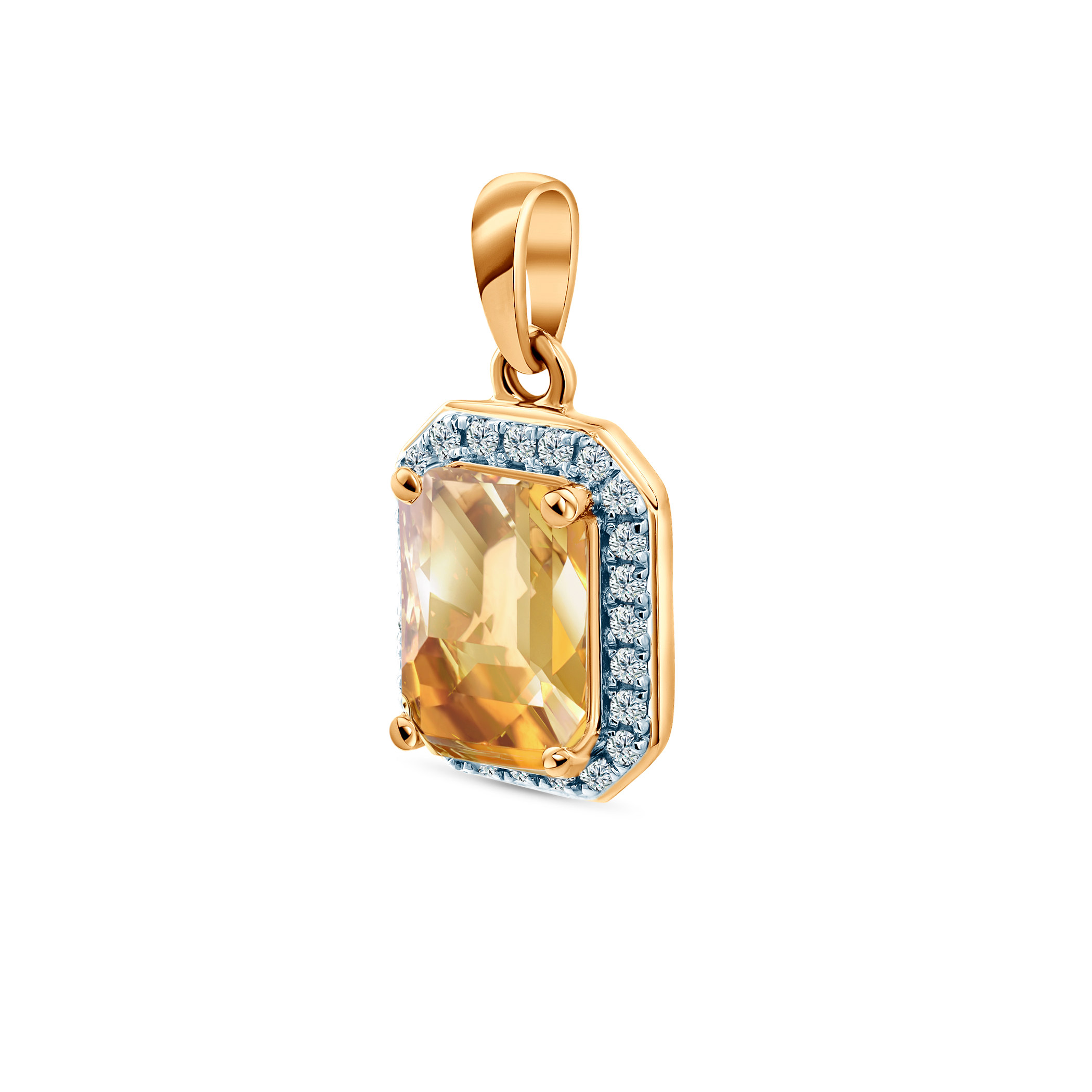 Zawieszka Savicki: złote, cytryn, diamenty - 3