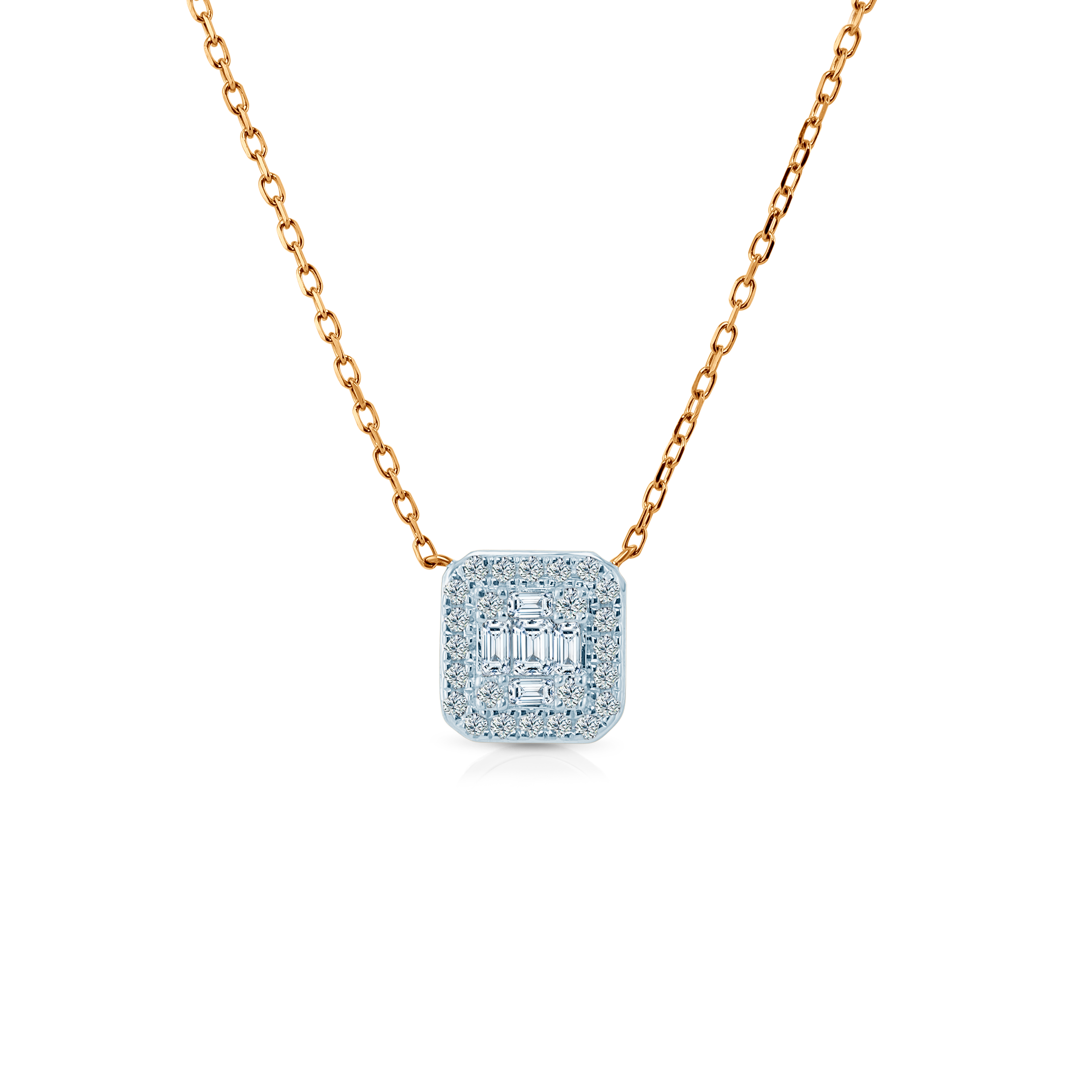 Naszyjnik Savicki: dwukolorowe złoto, diamenty