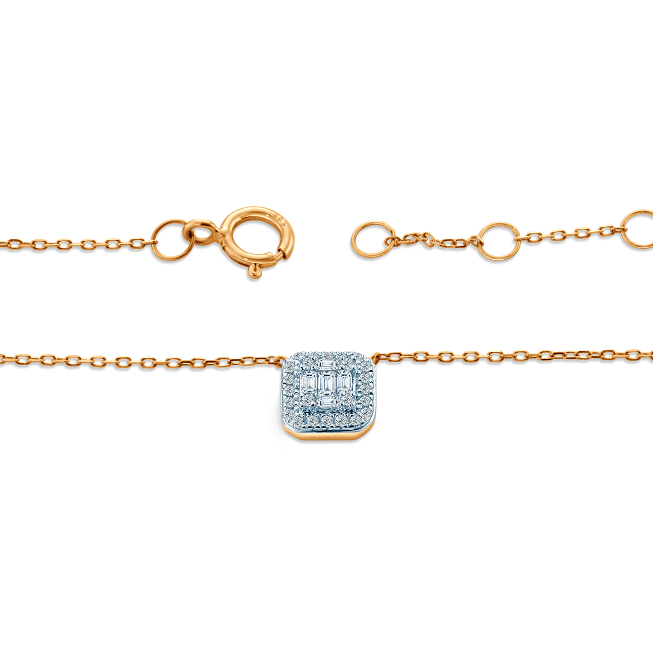 Kette Savicki: zweifarbiges Gold, Diamanten