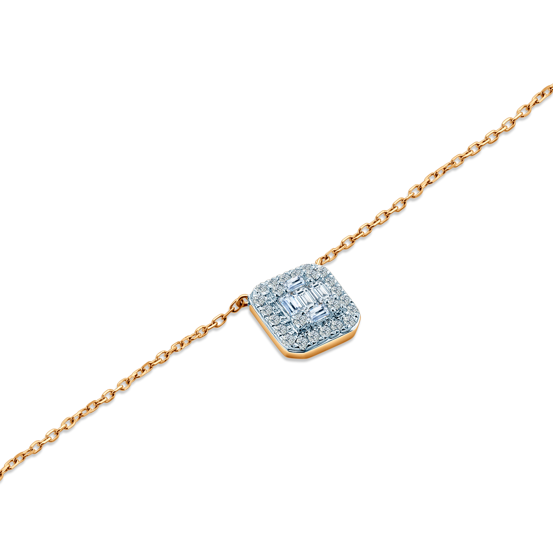 Kette Savicki: zweifarbiges Gold, Diamanten