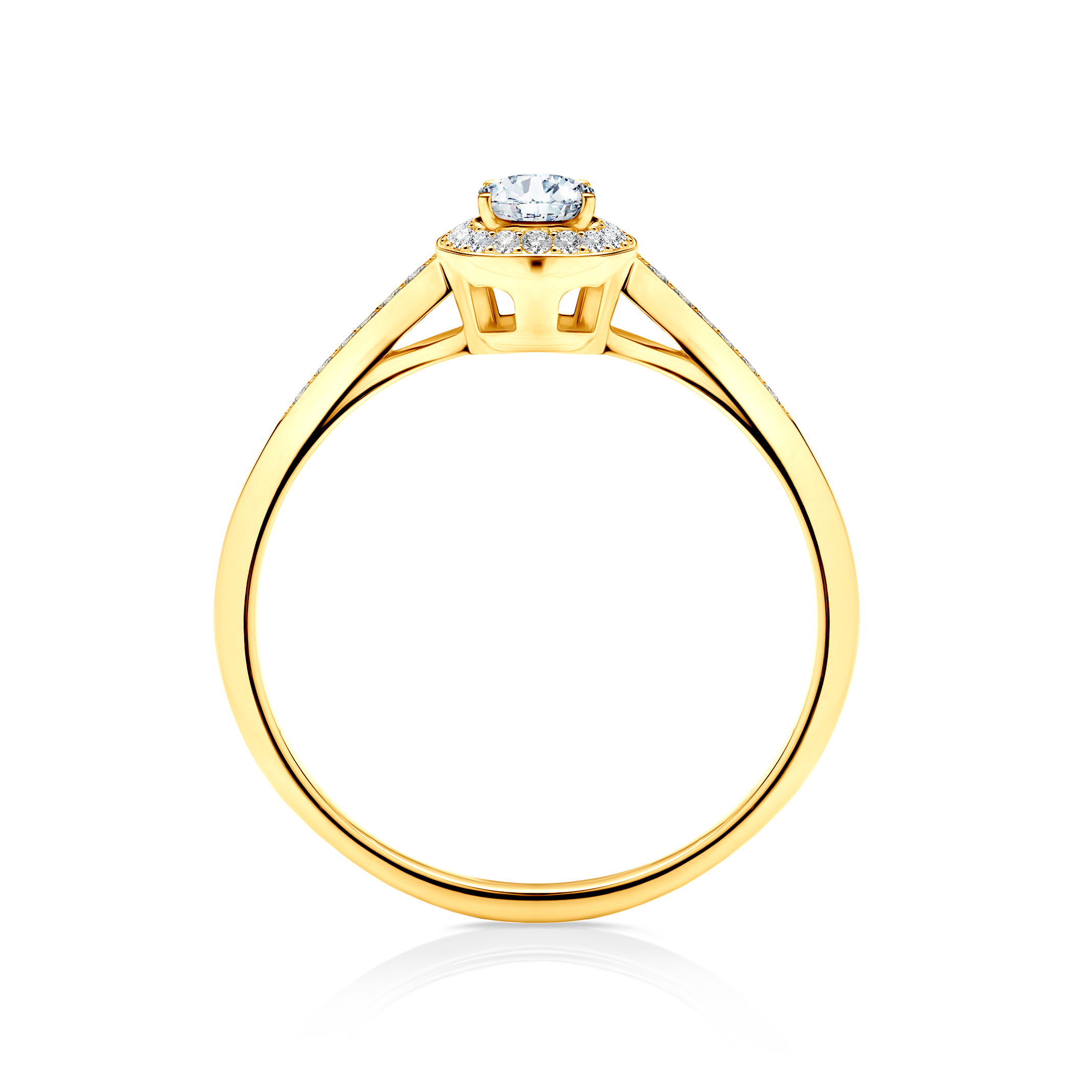 Pierścionek zaręczynowy SAVICKI: złoty, diamenty - 3