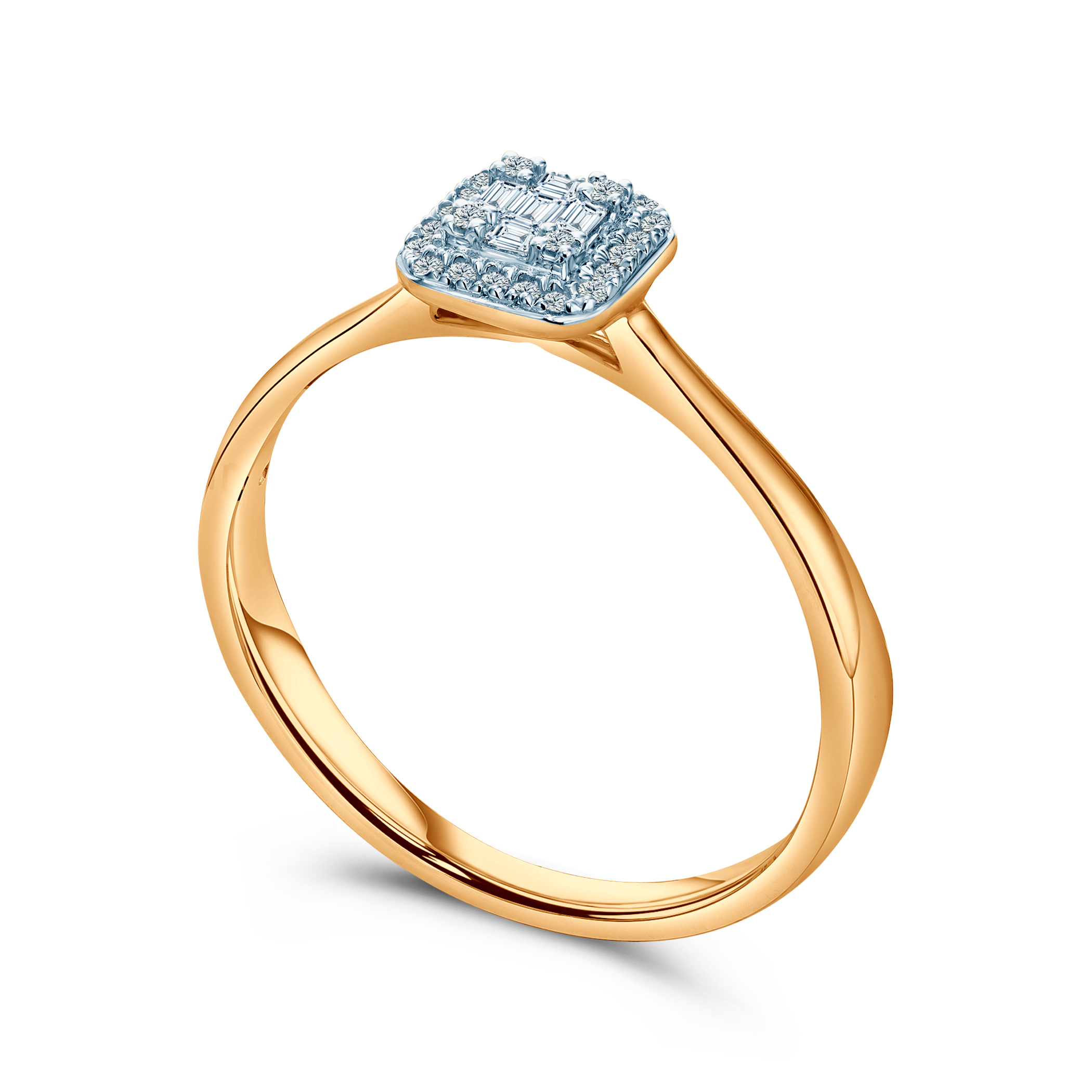 Verlobungsring SAVICKI: zweifarbiges Gold, Diamanten