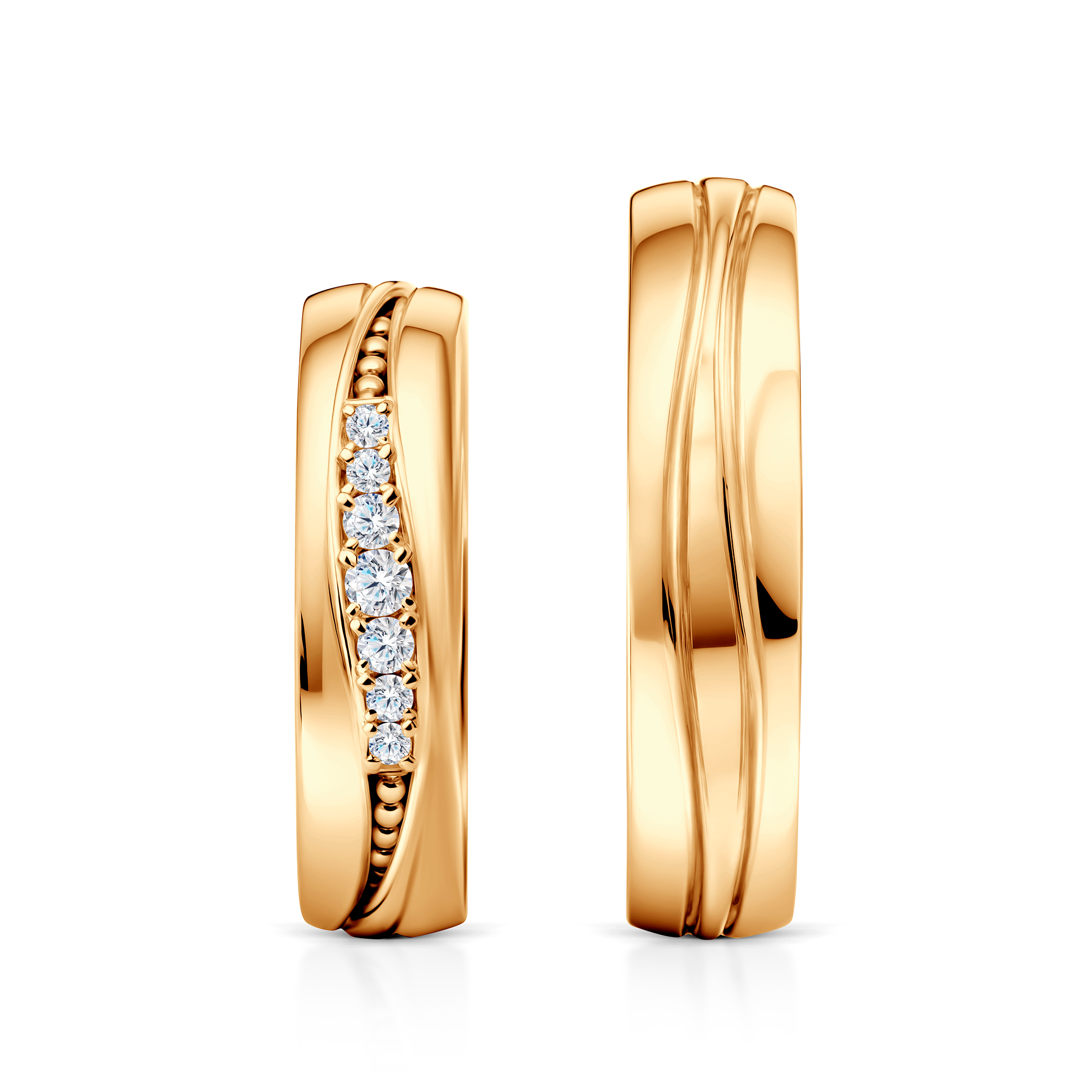 Trauringe: Gelbgold, halbrund, 5 mm