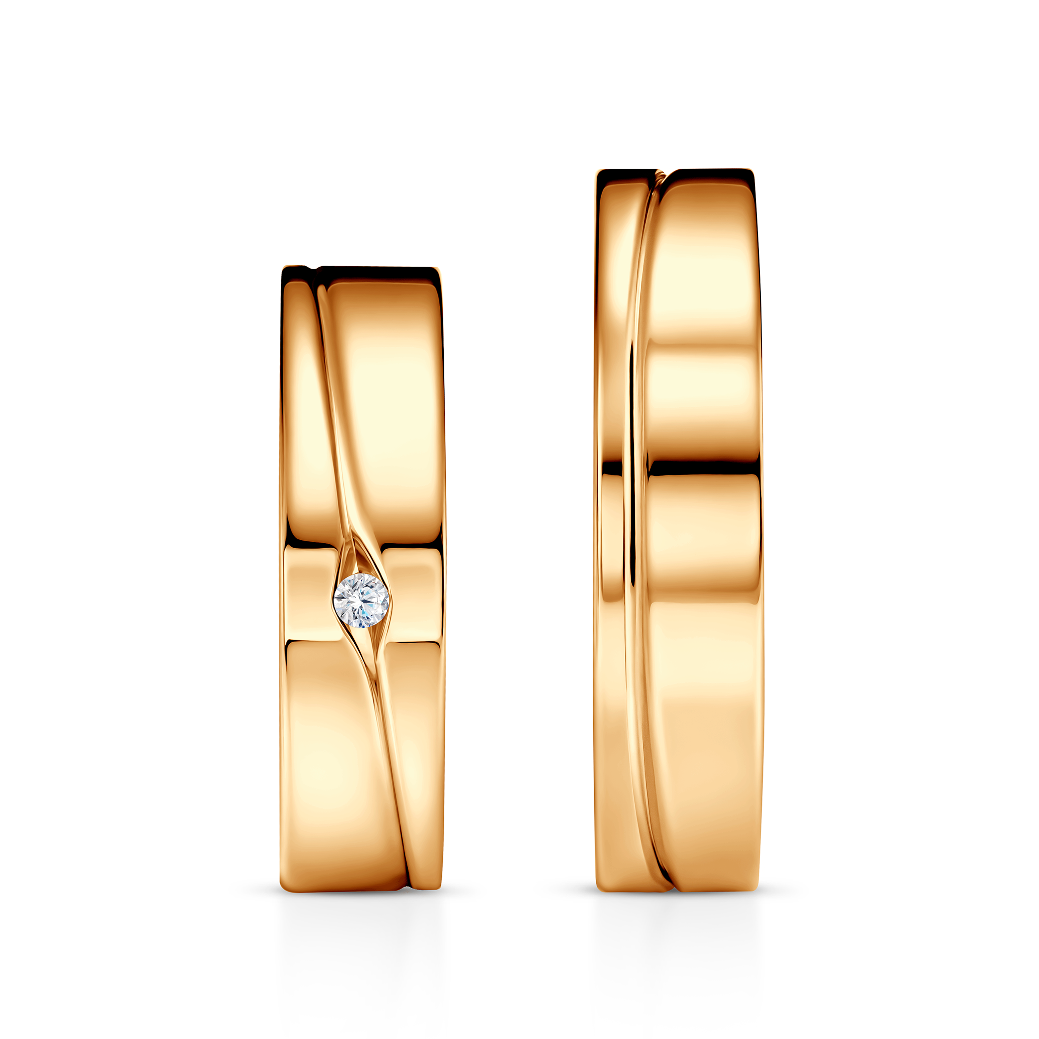 Trauringe: Gelbgold, flach, 5 mm