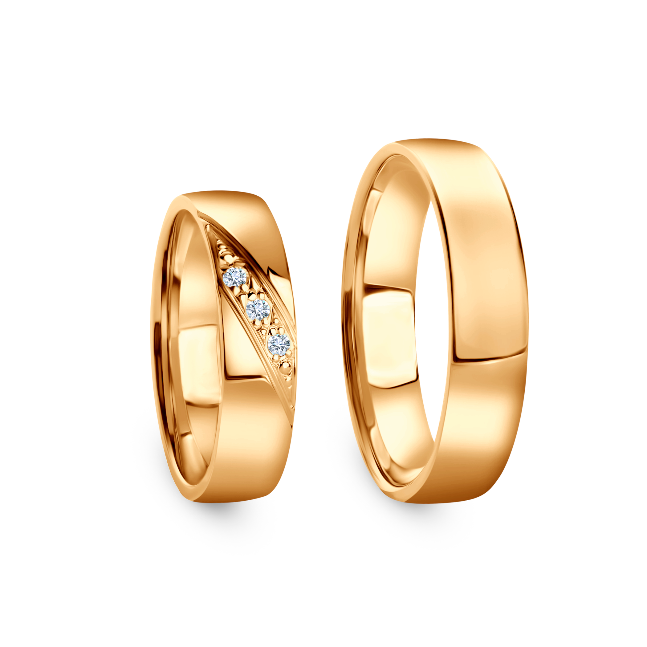 Trauringe: Gelbgold, halbrund, 5 mm