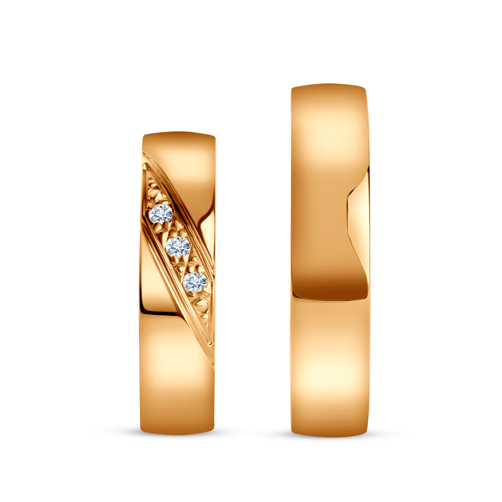 Trauringe: Gelbgold, halbrund, 5 mm