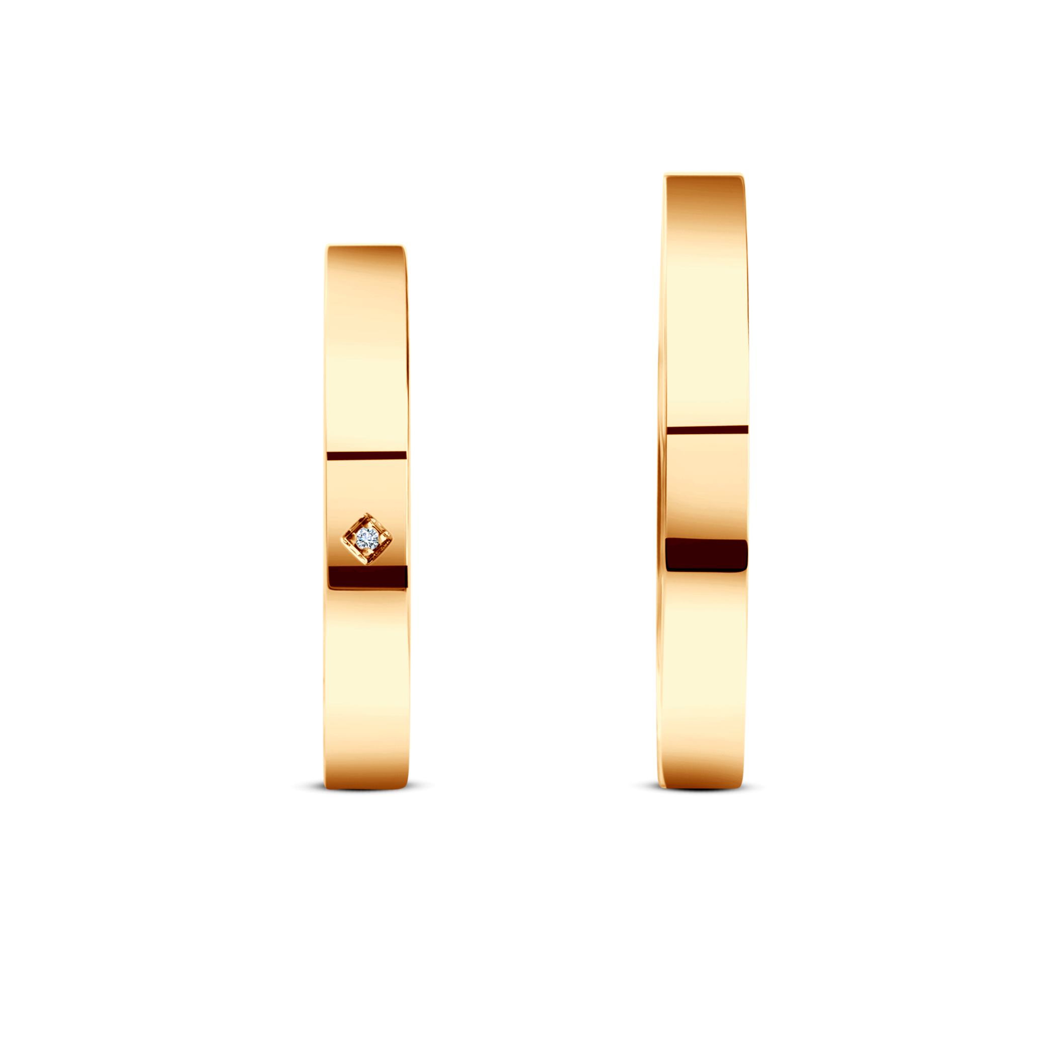 Trauringe: Gelbgold, flach, 3 mm