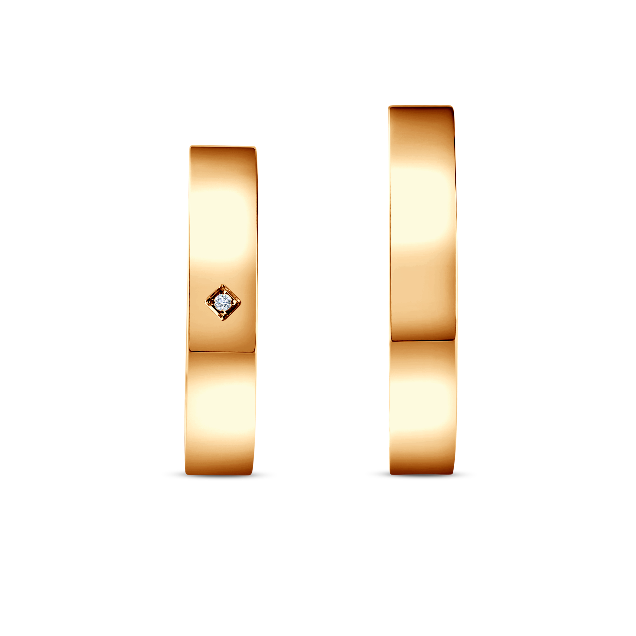 Trauringe: Gelbgold, flach, 4 mm