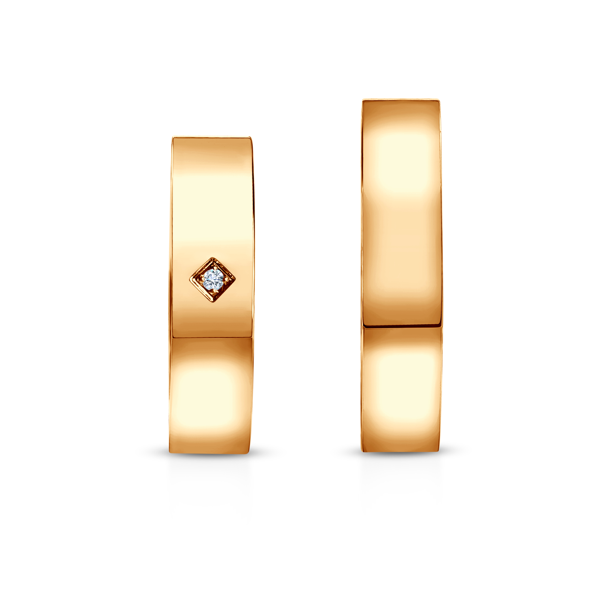 Obrączki ślubne: żółte złoto, płaskie, 5 mm