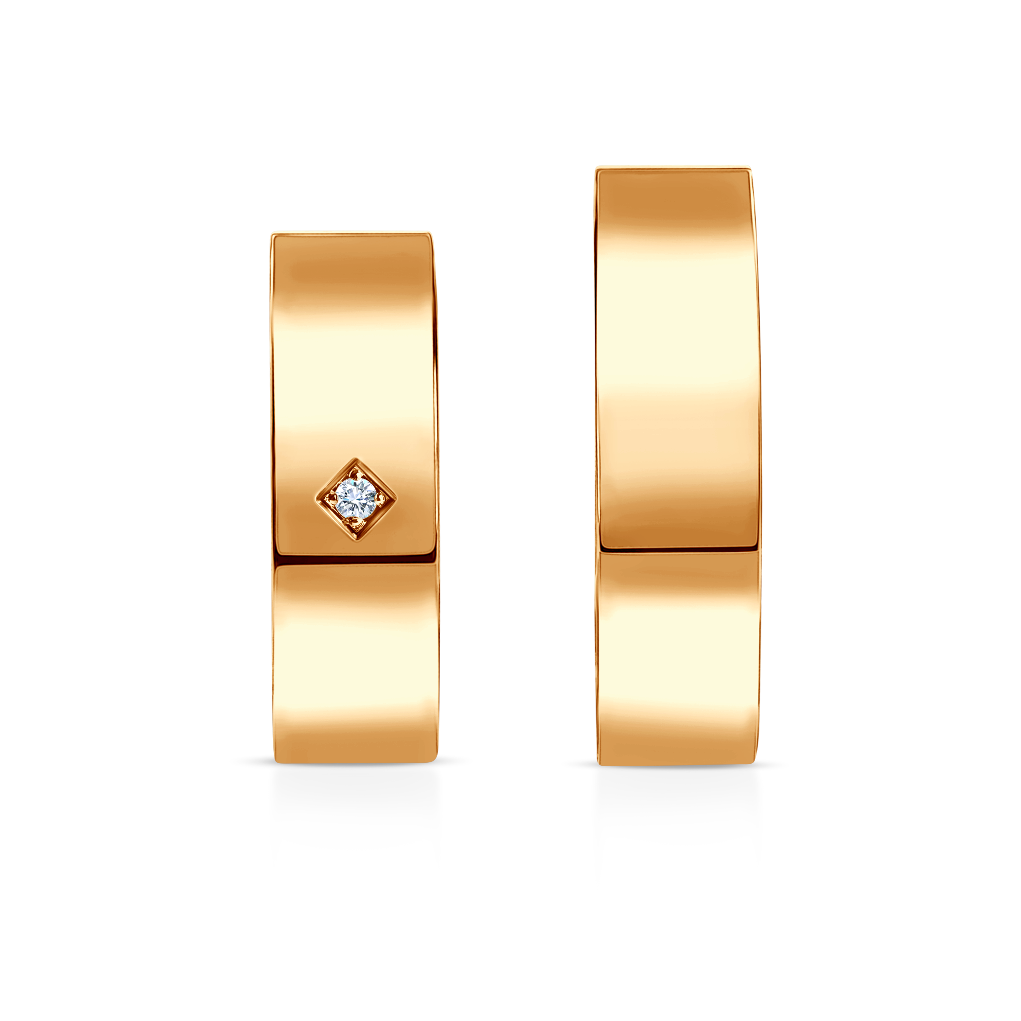 Obrączki ślubne: żółte złoto, płaskie, 6 mm