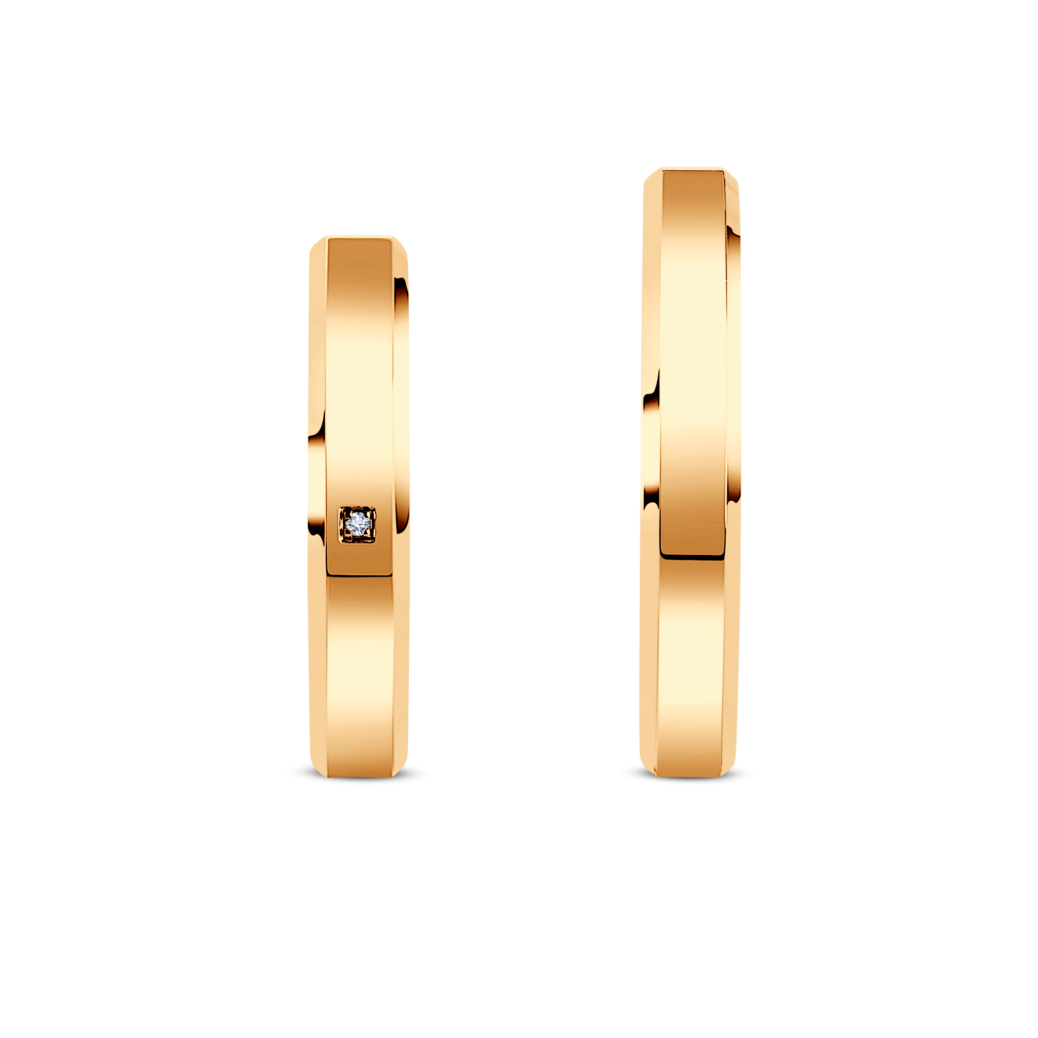 Obrączki ślubne: żółte złoto, fazowane, 3,5 mm