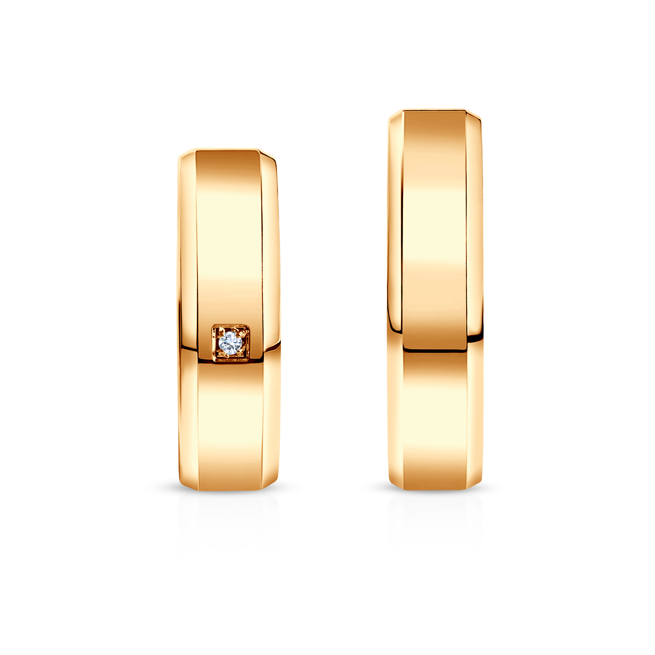 Obrączki ślubne: żółte złoto, fazowane, 5,5 mm - 5