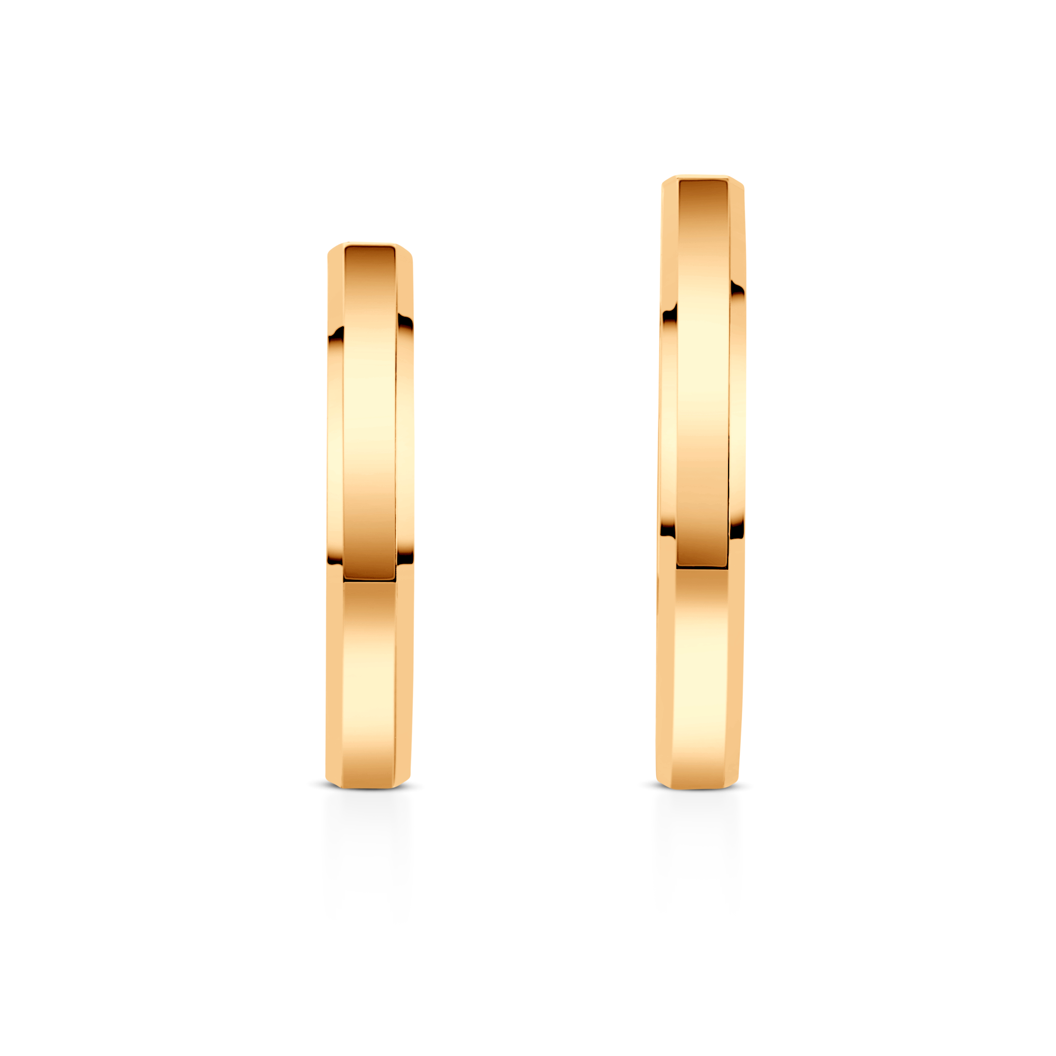 Obrączki ślubne: żółte złoto, fazowane, 3 mm