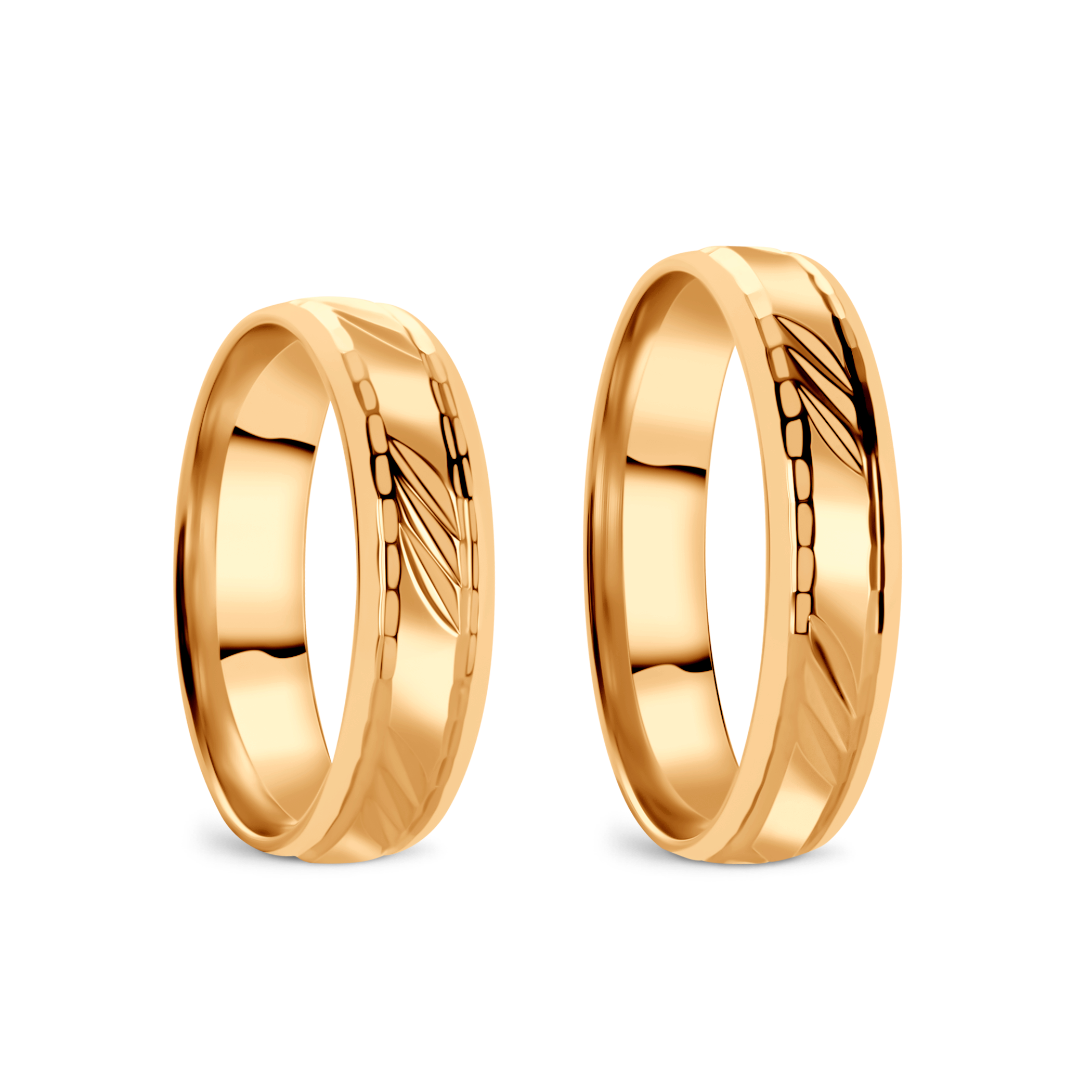 Trauringe: Gelbgold, halbrund, 5 mm