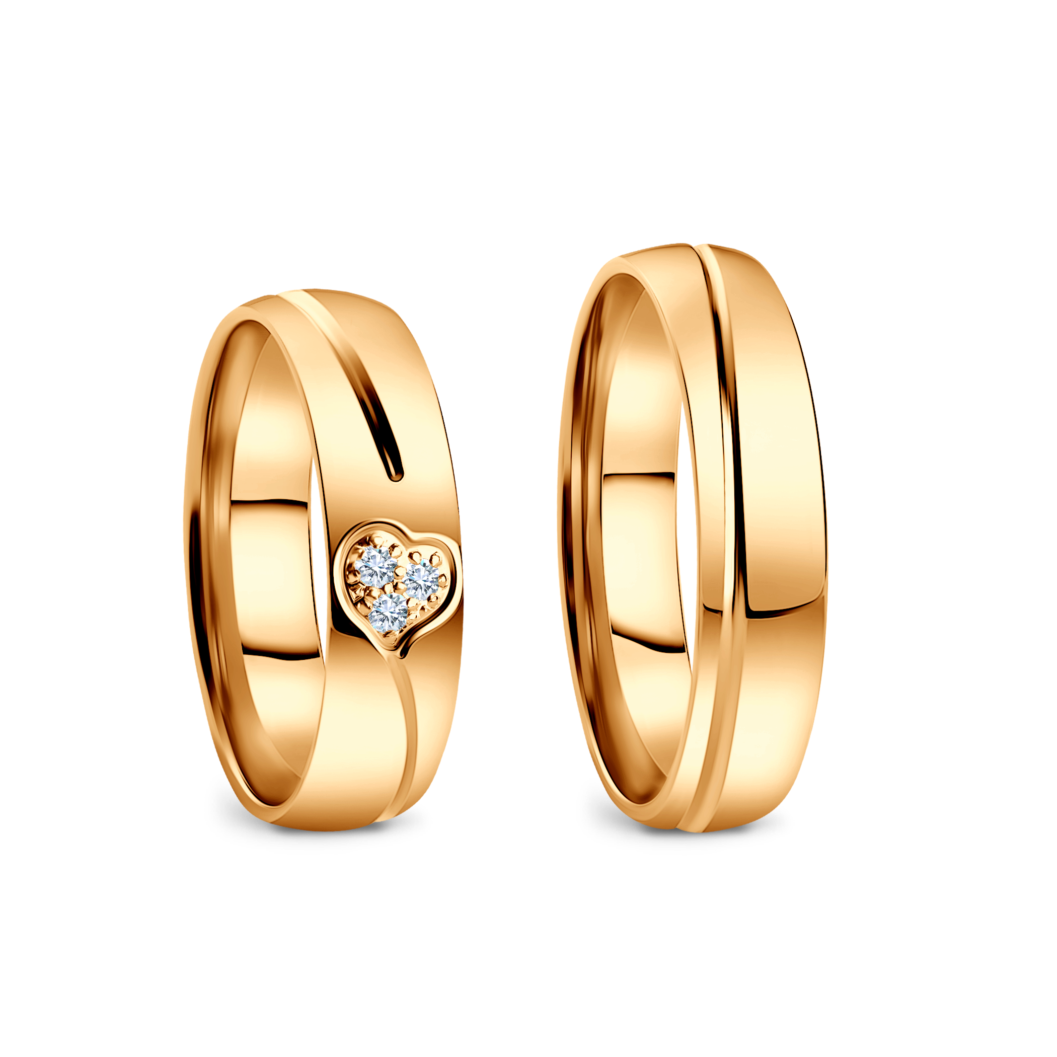 Obrączki ślubne: żółte złoto, półokrągłe, 5 mm - 3