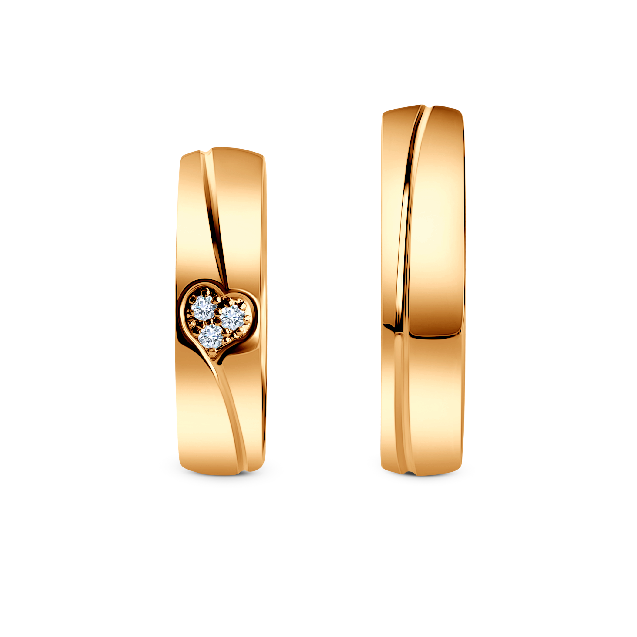 Obrączki ślubne: żółte złoto, półokrągłe, 5 mm - 4