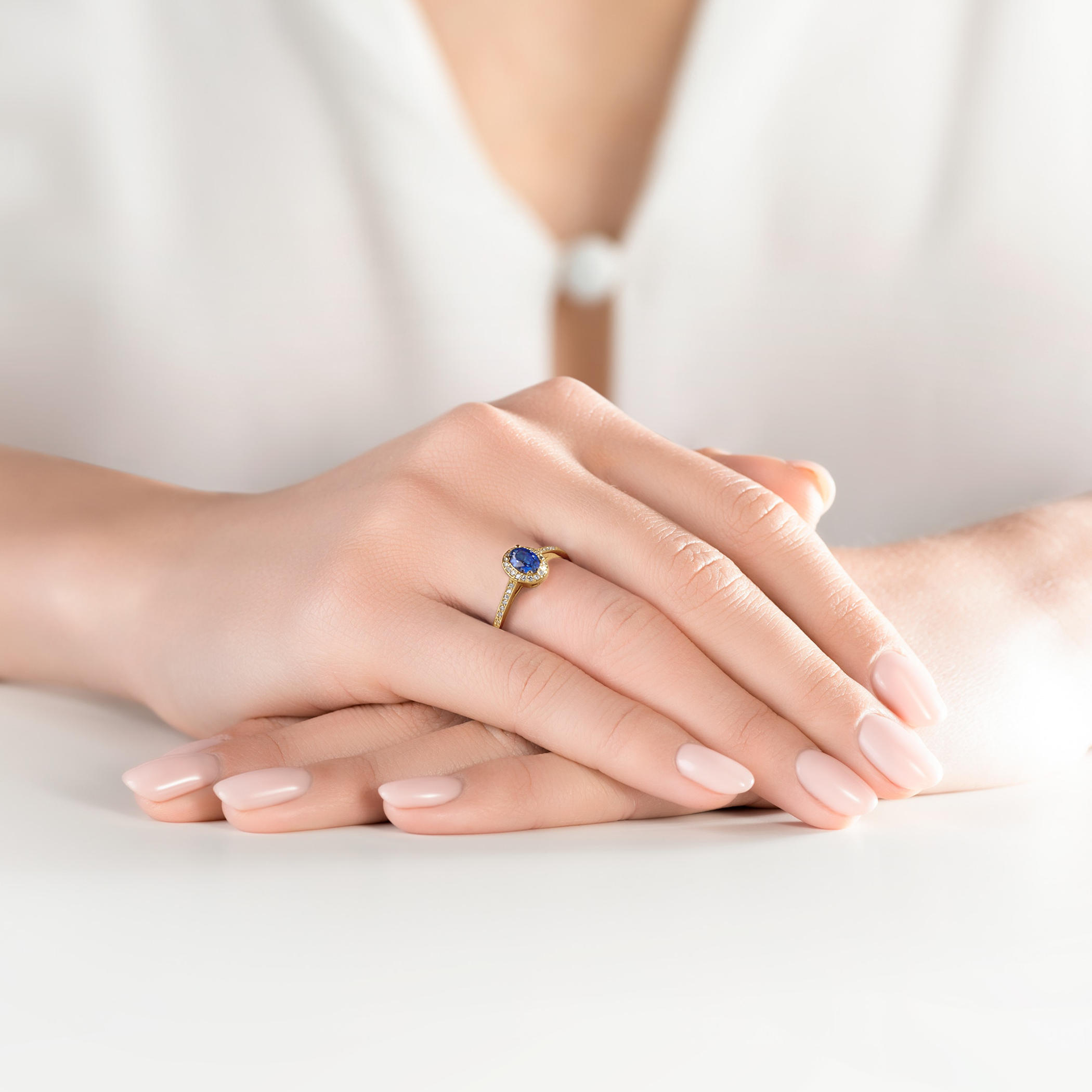 Ring Heart of the Ocean: Gold, Blauer Saphir