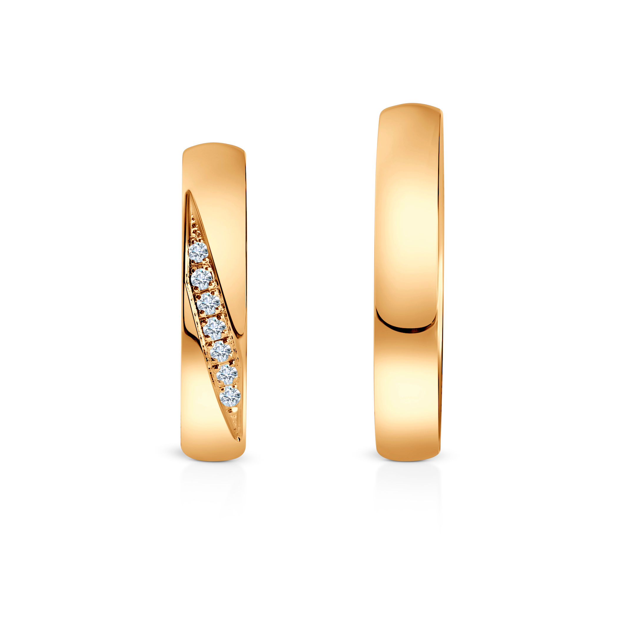 Trauringe: Gelbgold, halbrund, 4 mm