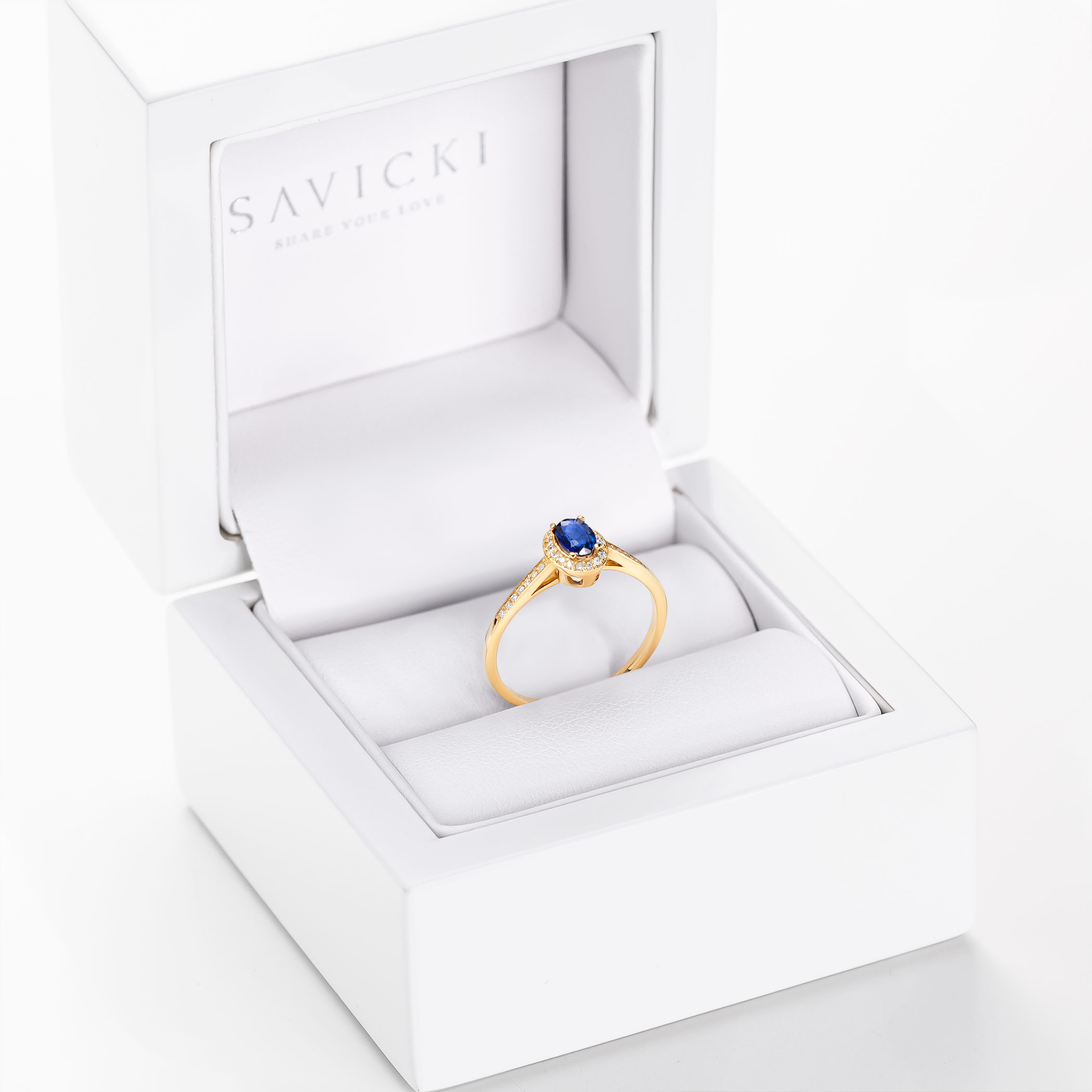 Ring Heart of the Ocean: Gold, Blauer Saphir