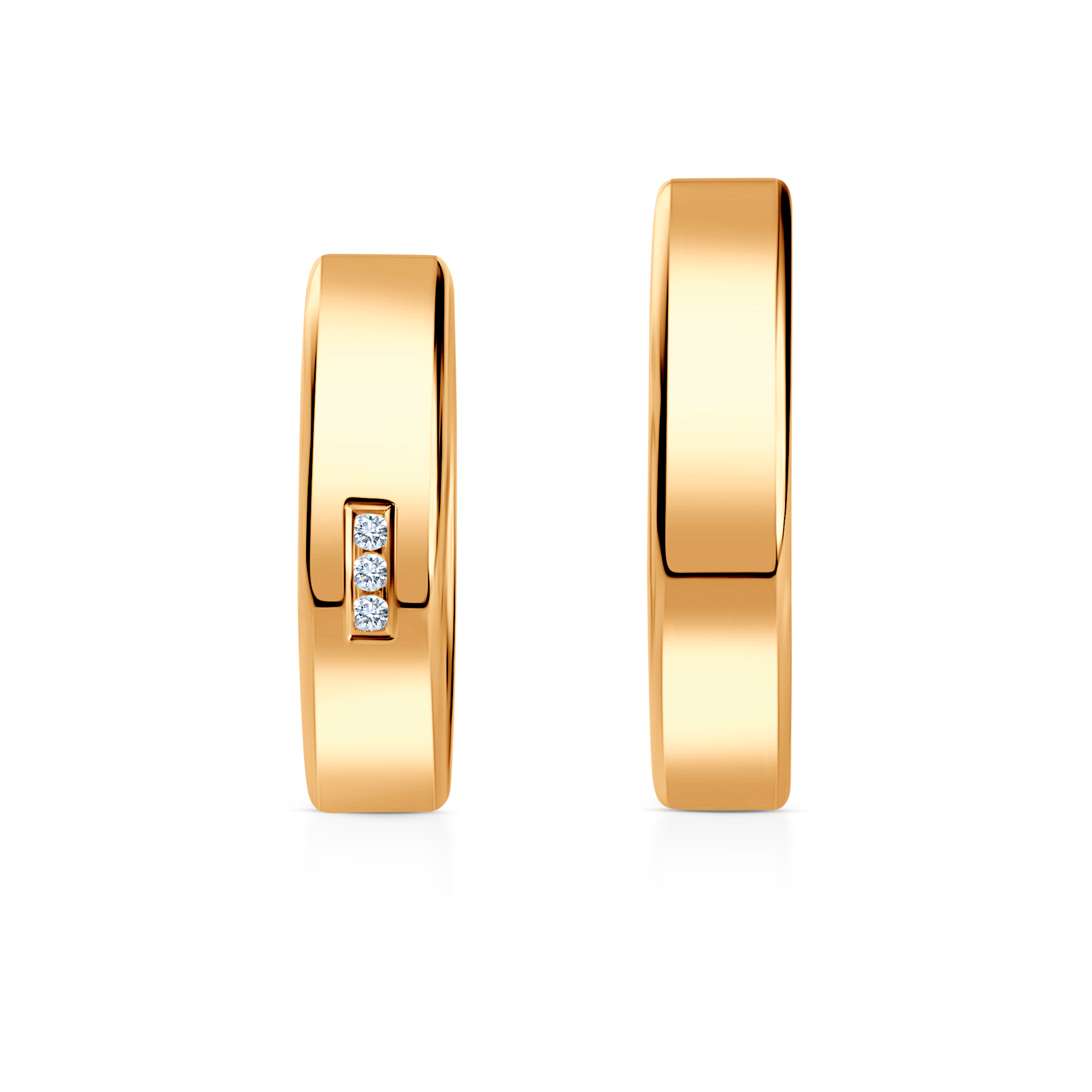 Trauringe: Gelbgold, flach, 5 mm