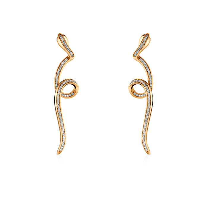 Kolczyki Serpentéa, srebrne pozłacane