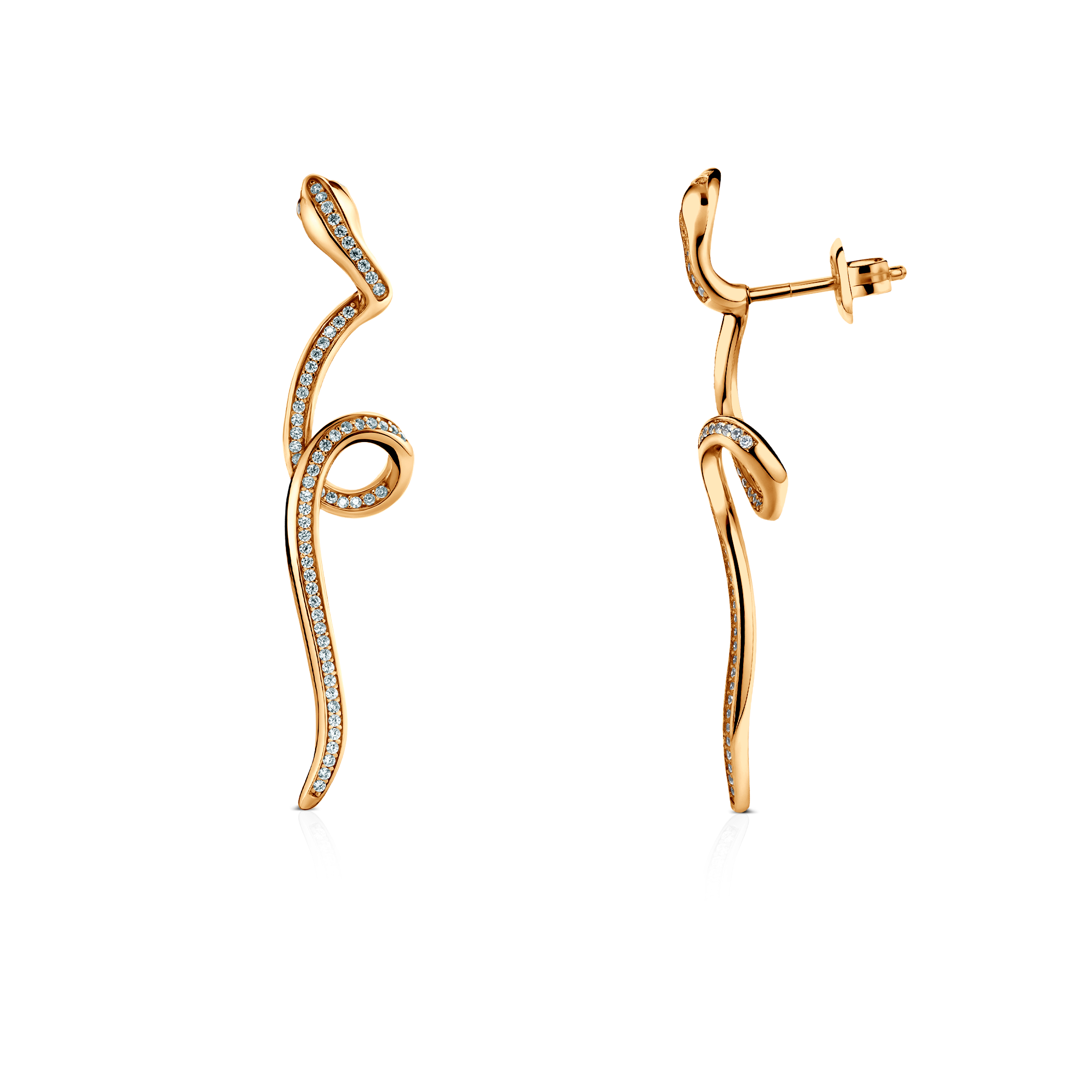 Ohrringe Serpentéa, vergoldetes Silber