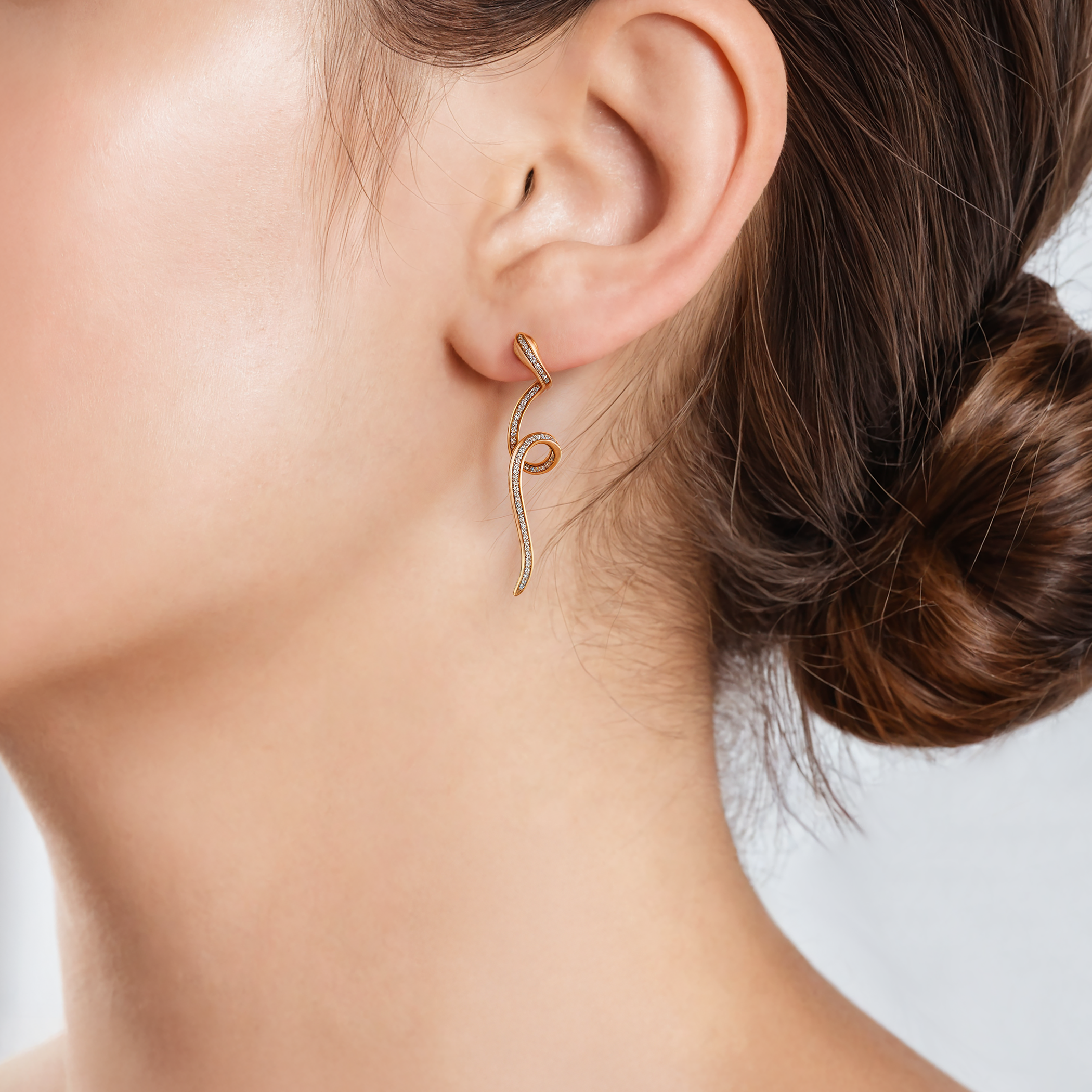 Ohrringe Serpentéa, vergoldetes Silber