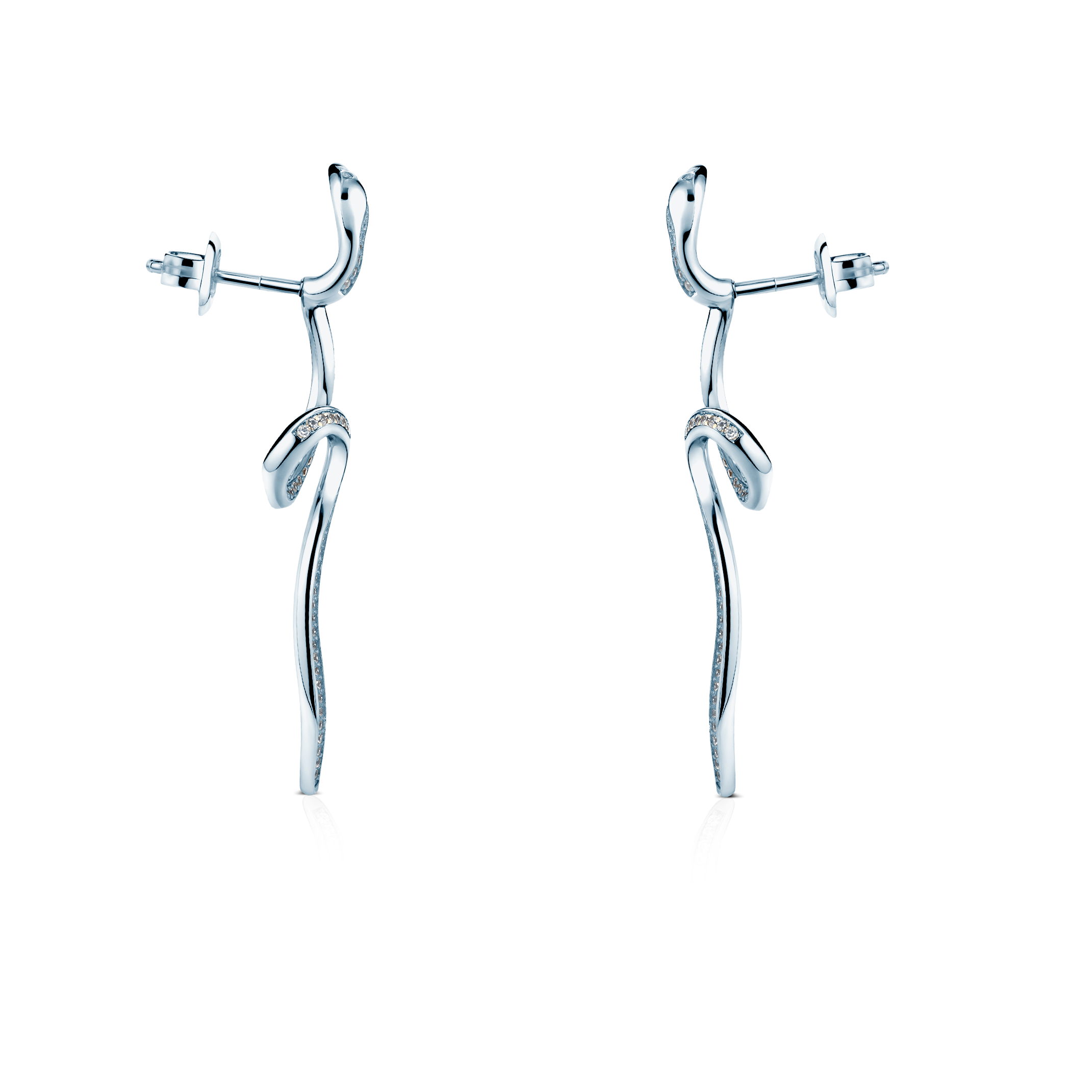 Ohrringe Serpentéa, silbern