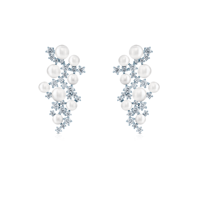 Kolczyki Eterniàle, srebrne, cyrkonie, perły
