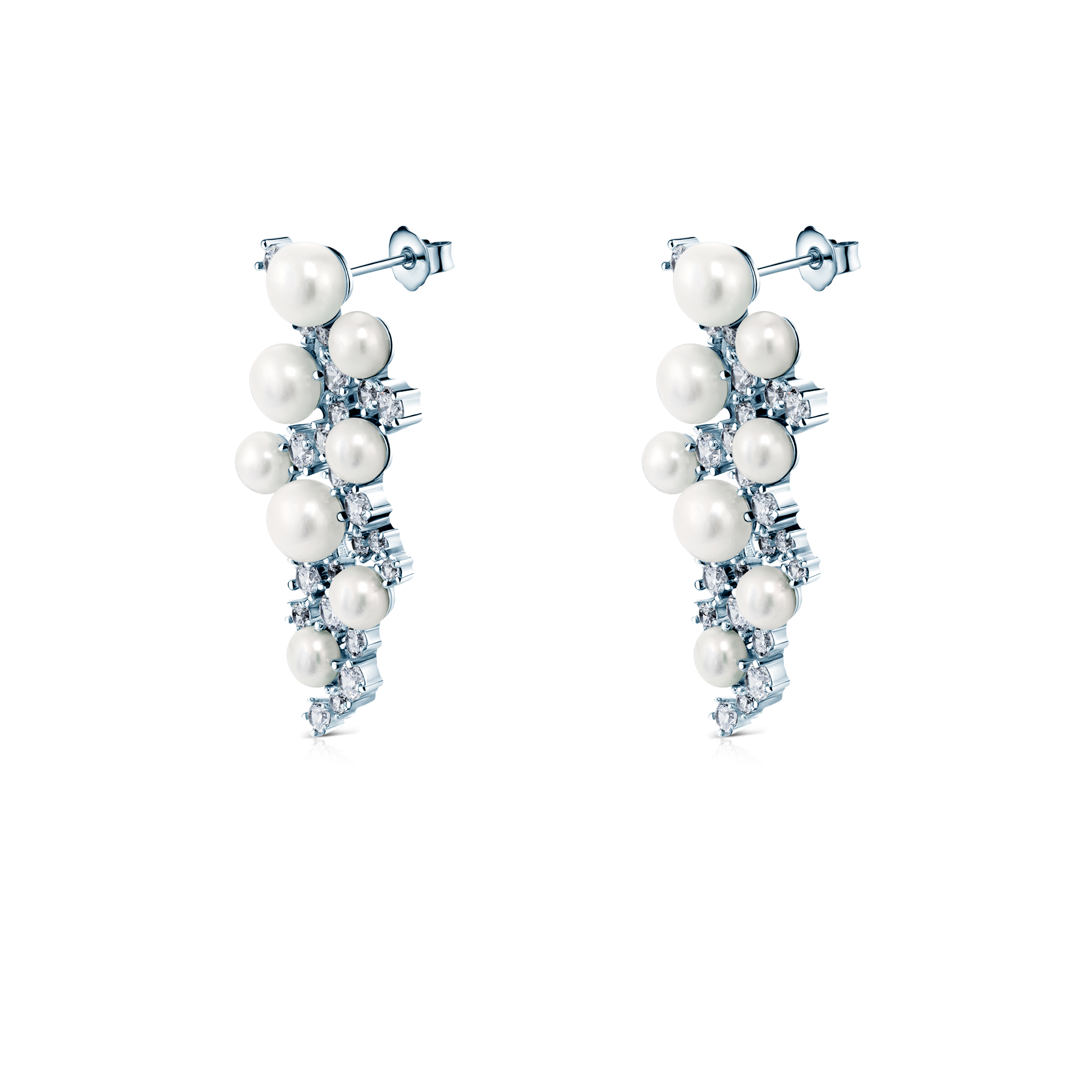 Ohrringe Eterniàle, silbern, Zirkonia, Perlen - 4
