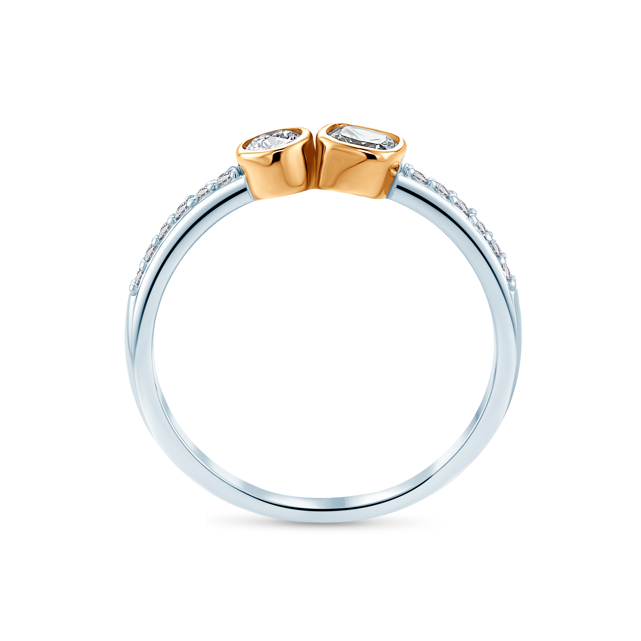 Pierścionek Eterniàle, srebro pozłacane, cyrkonie - 3