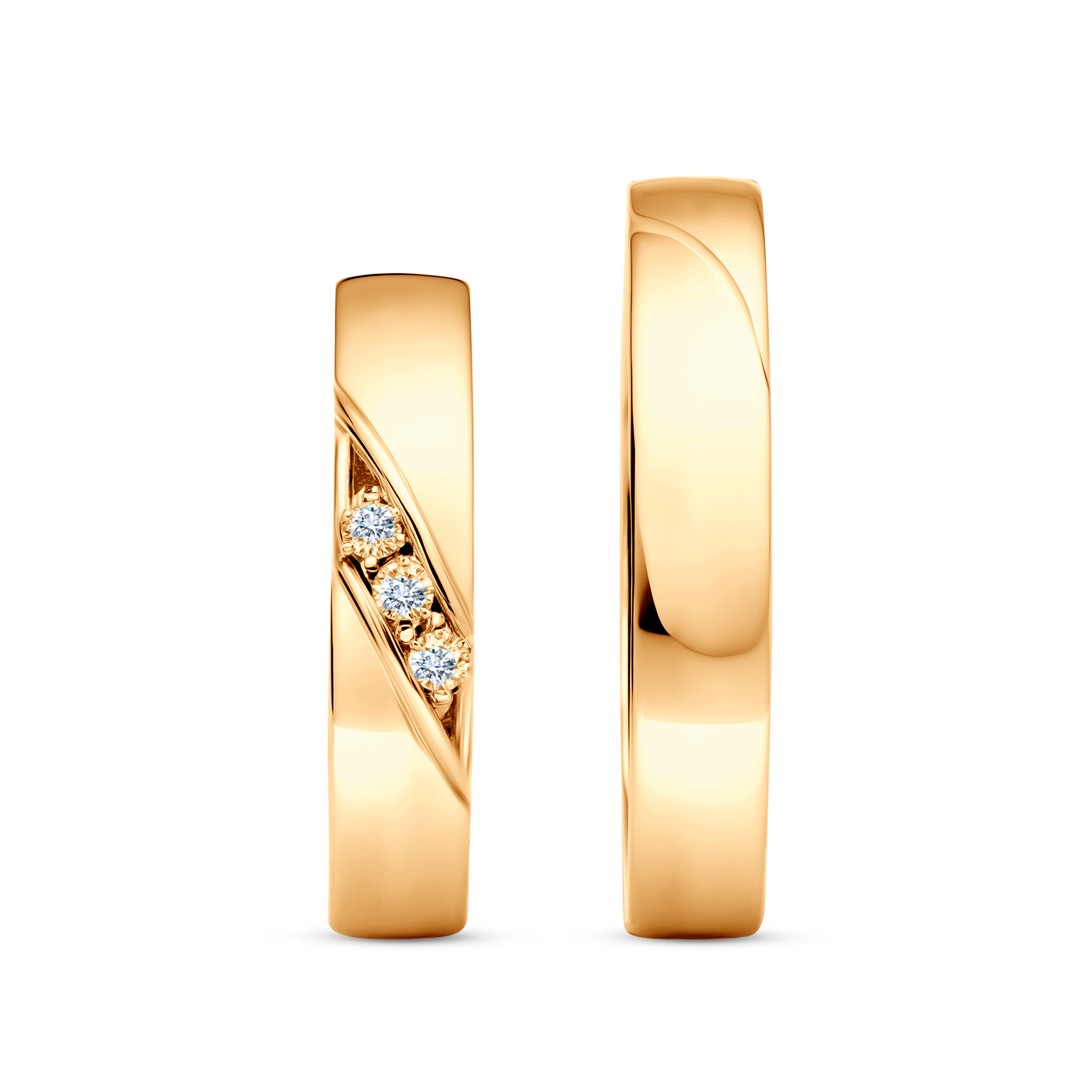 Trauringe: Gelbgold, halbrund, 4 mm