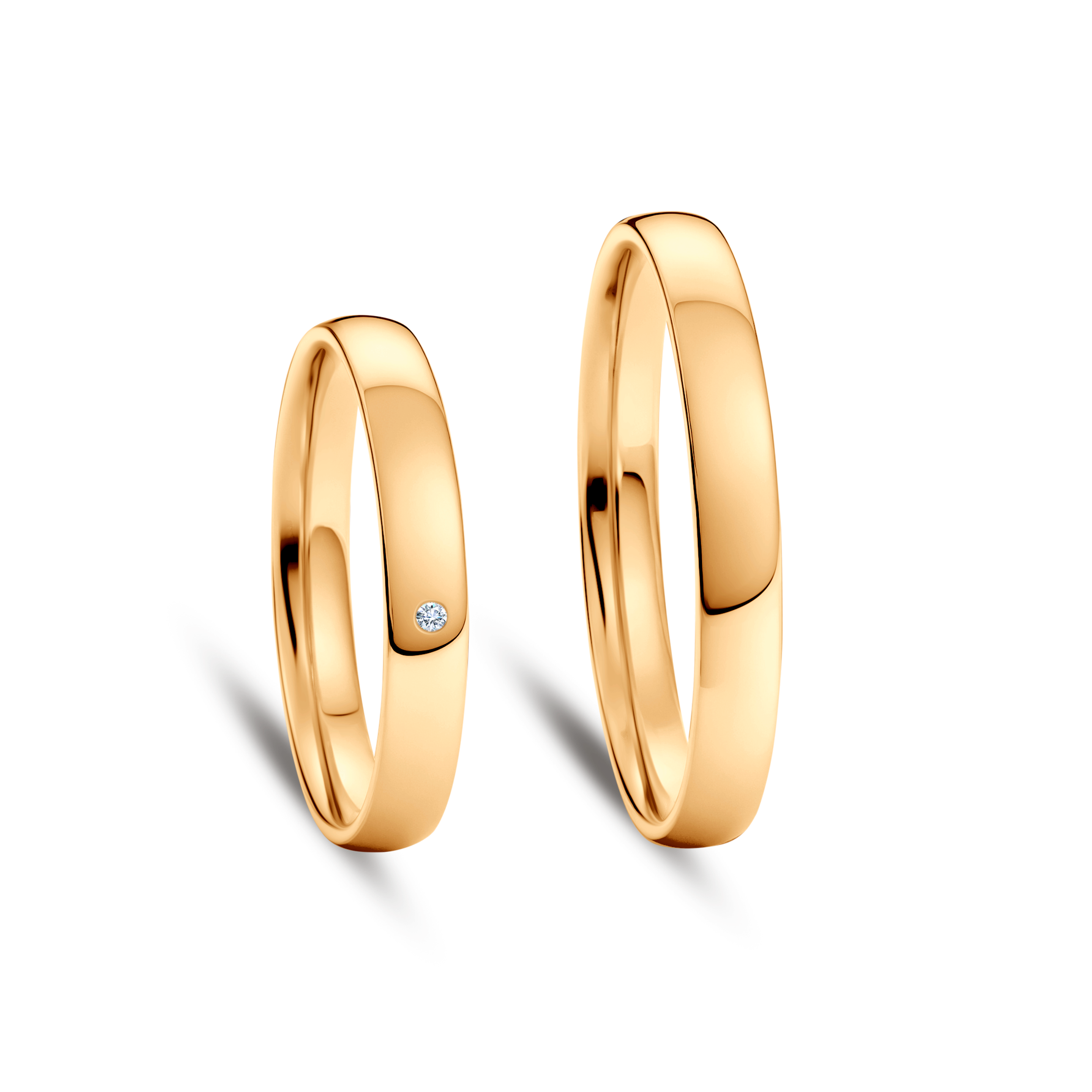 Trauringe: Gelbgold, halbrund, 3 mm