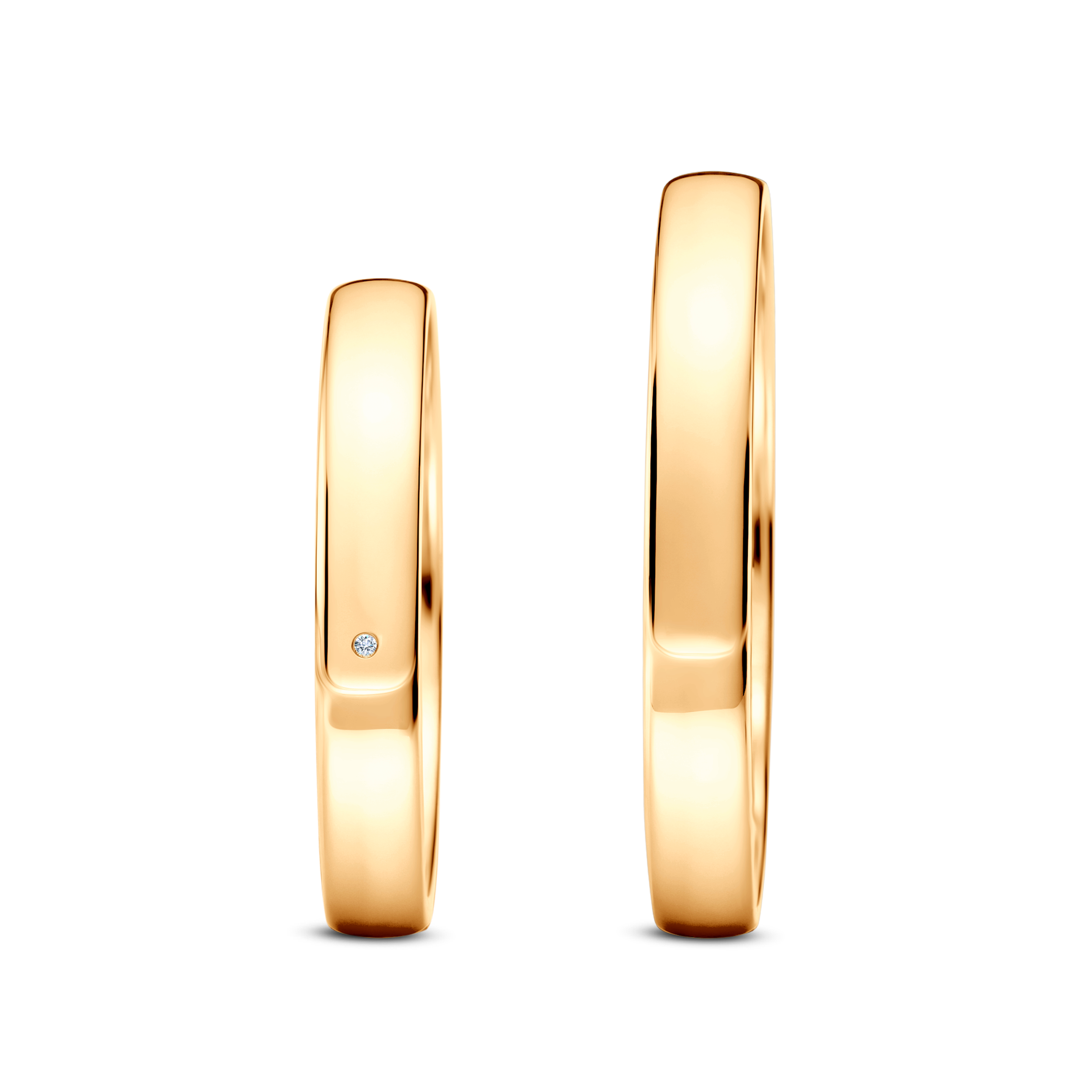 Trauringe: Gelbgold, halbrund, 3 mm