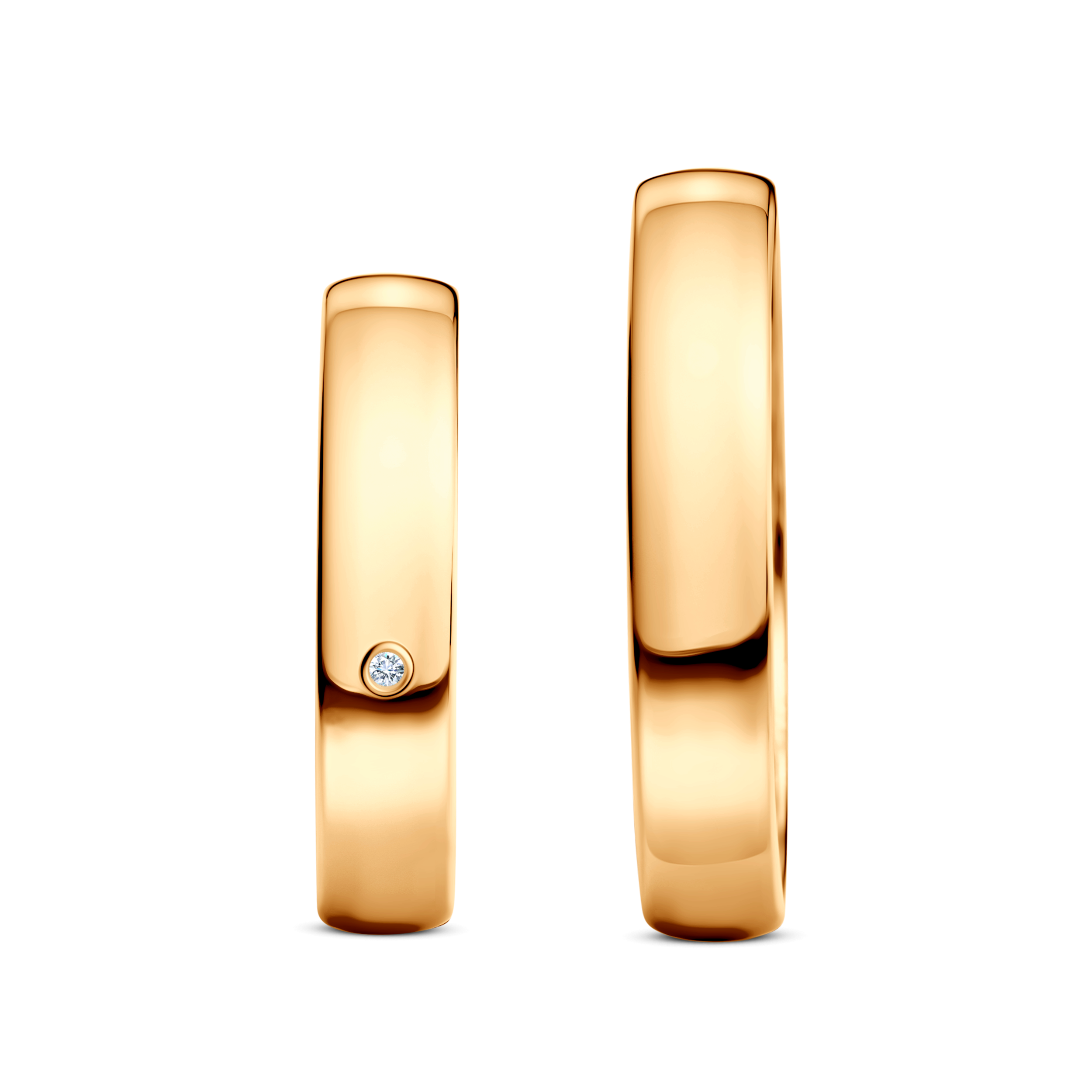 Trauringe: Gelbgold, halbrund, 4 mm