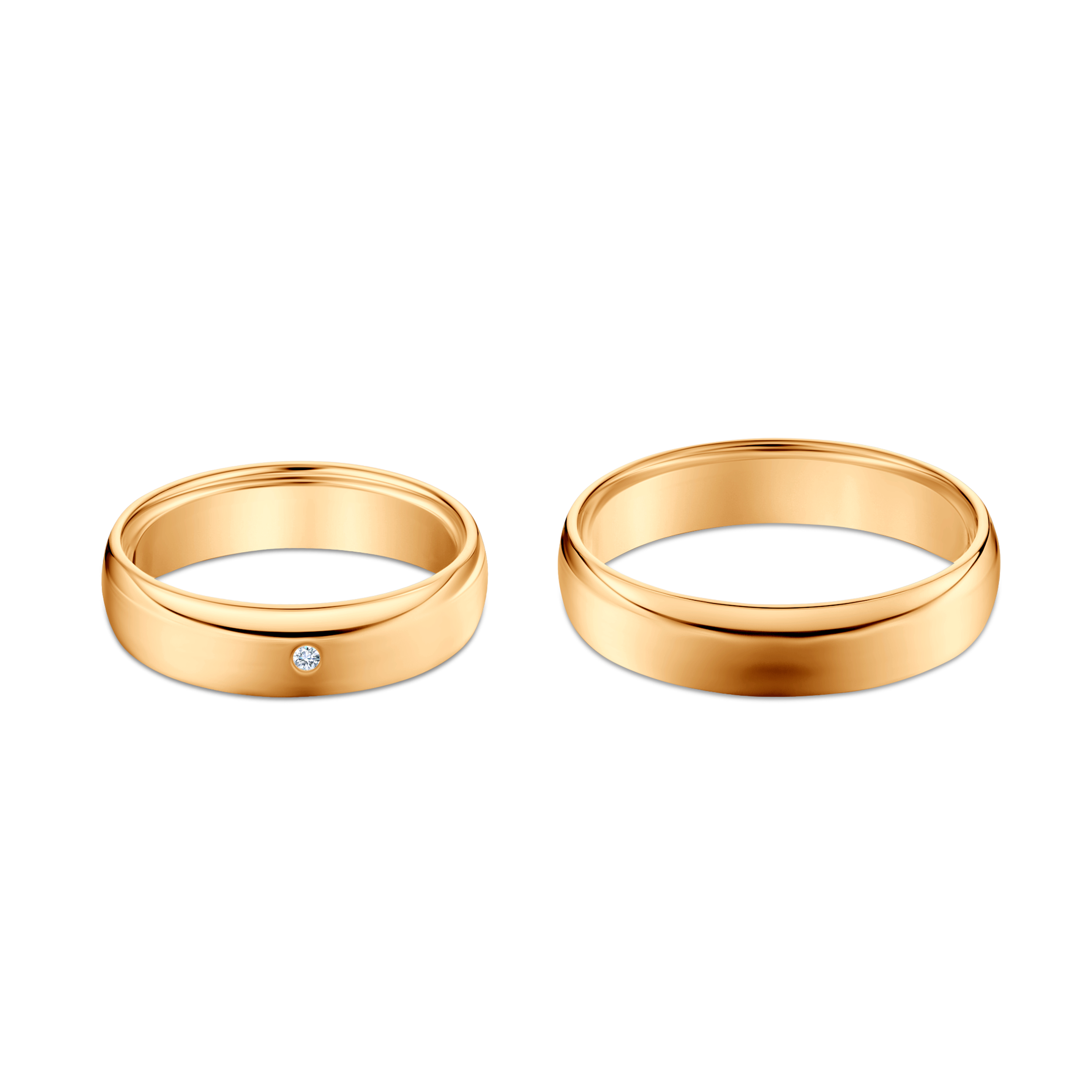 Trauringe: Gelbgold, halbrund, 5 mm