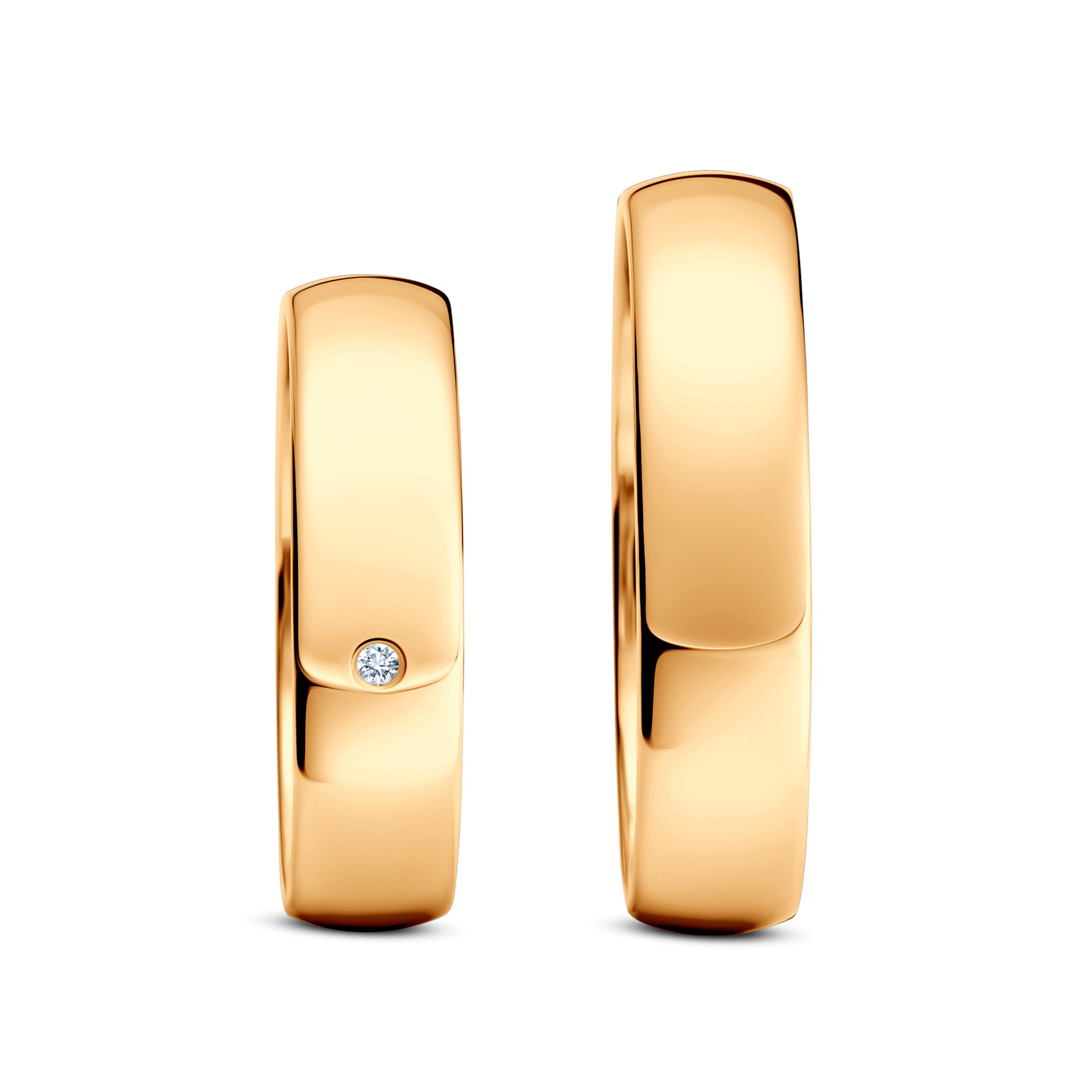 Trauringe: Gelbgold, halbrund, 5 mm