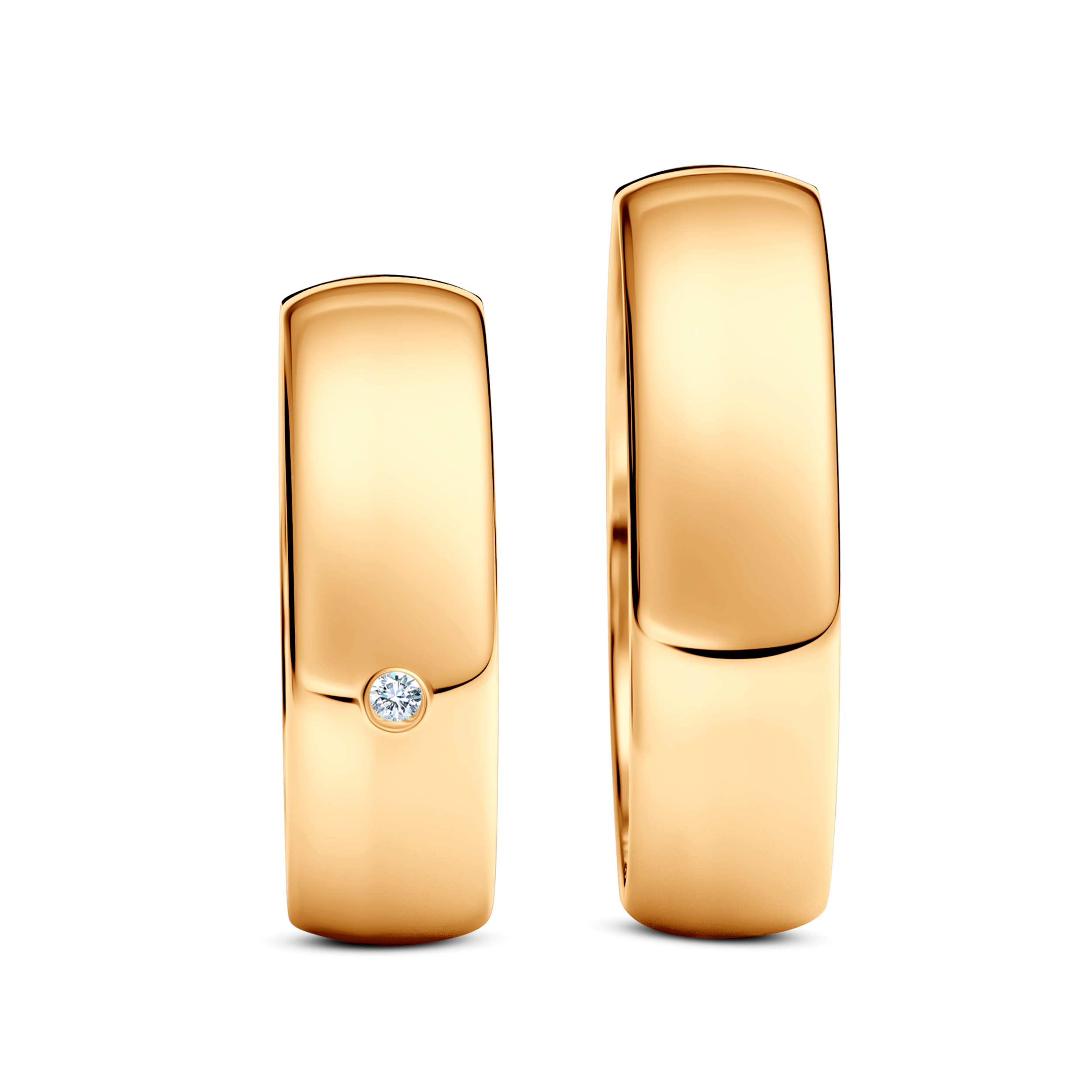 Trauringe: Gelbgold, halbrund, 6 mm