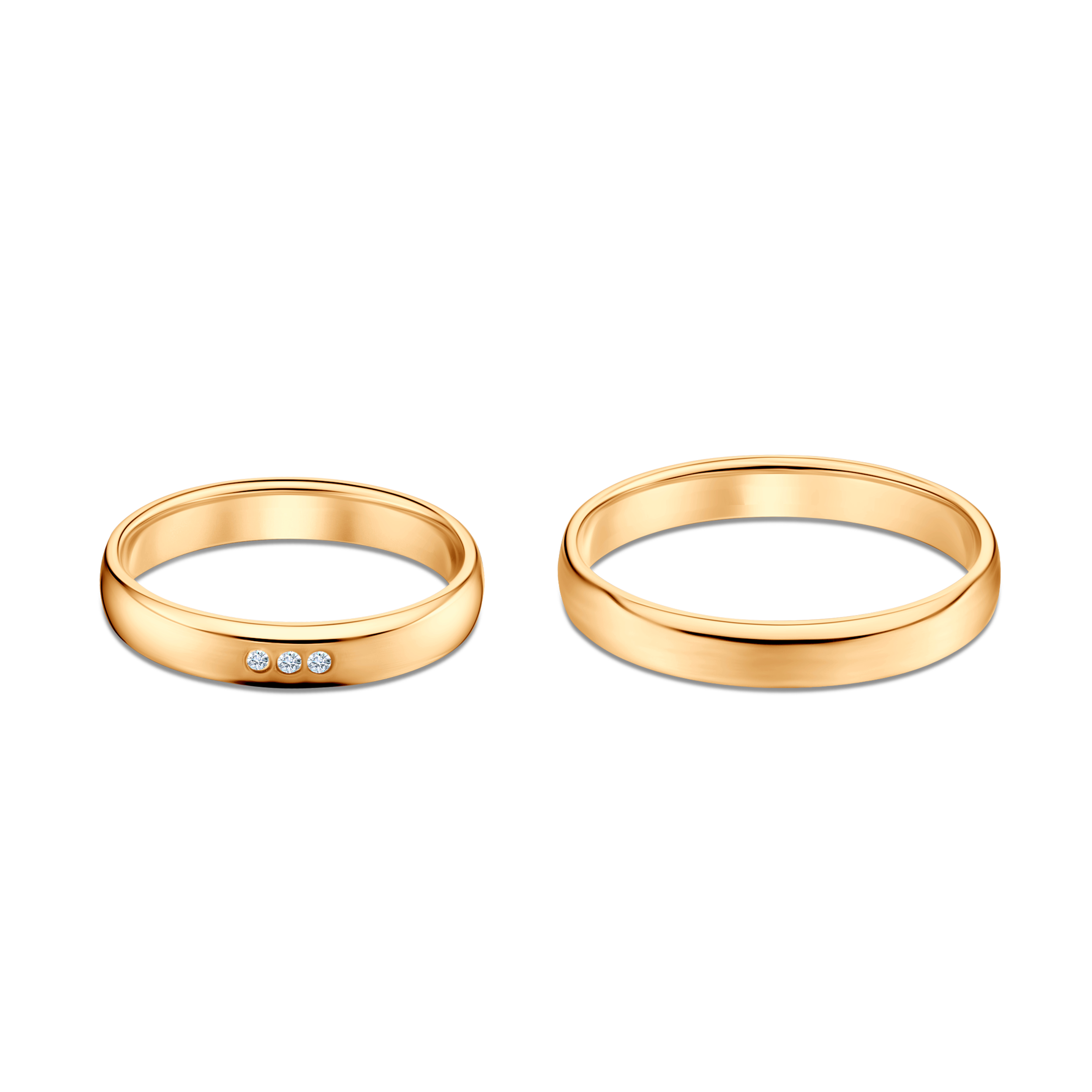 Trauringe: Gelbgold, halbrund, 3,5 mm