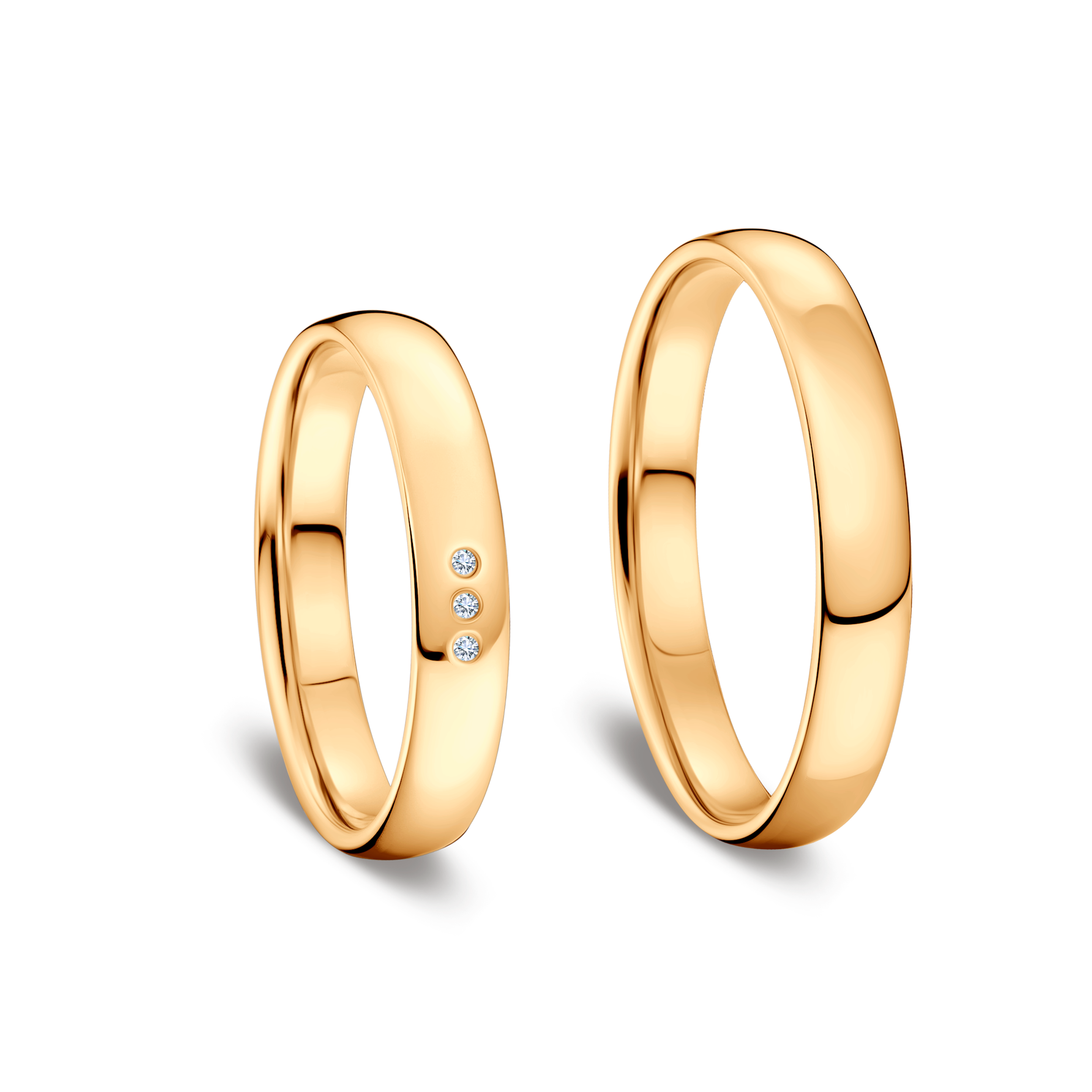 Trauringe: Gelbgold, halbrund, 3,5 mm