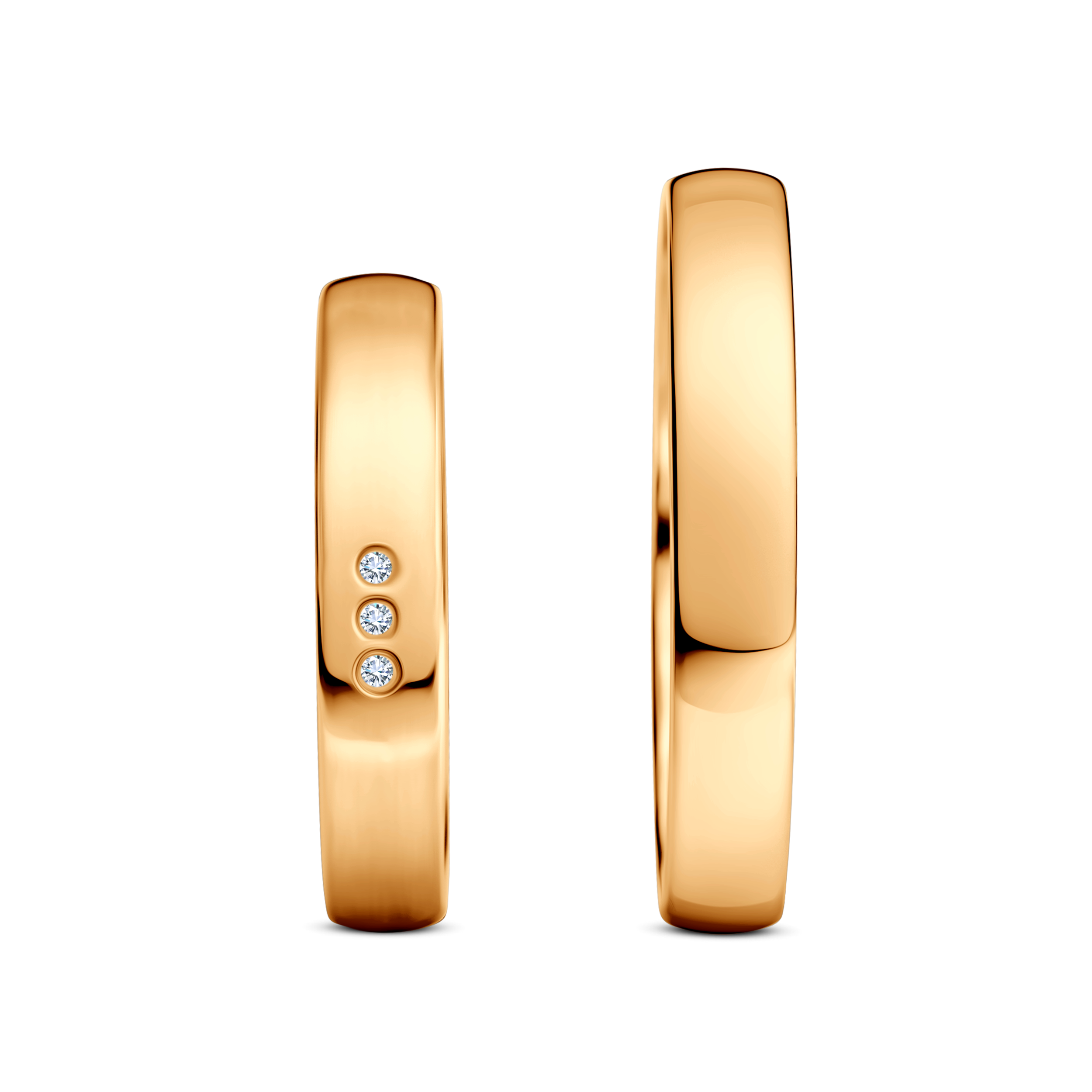 Trauringe: Gelbgold, halbrund, 3,5 mm