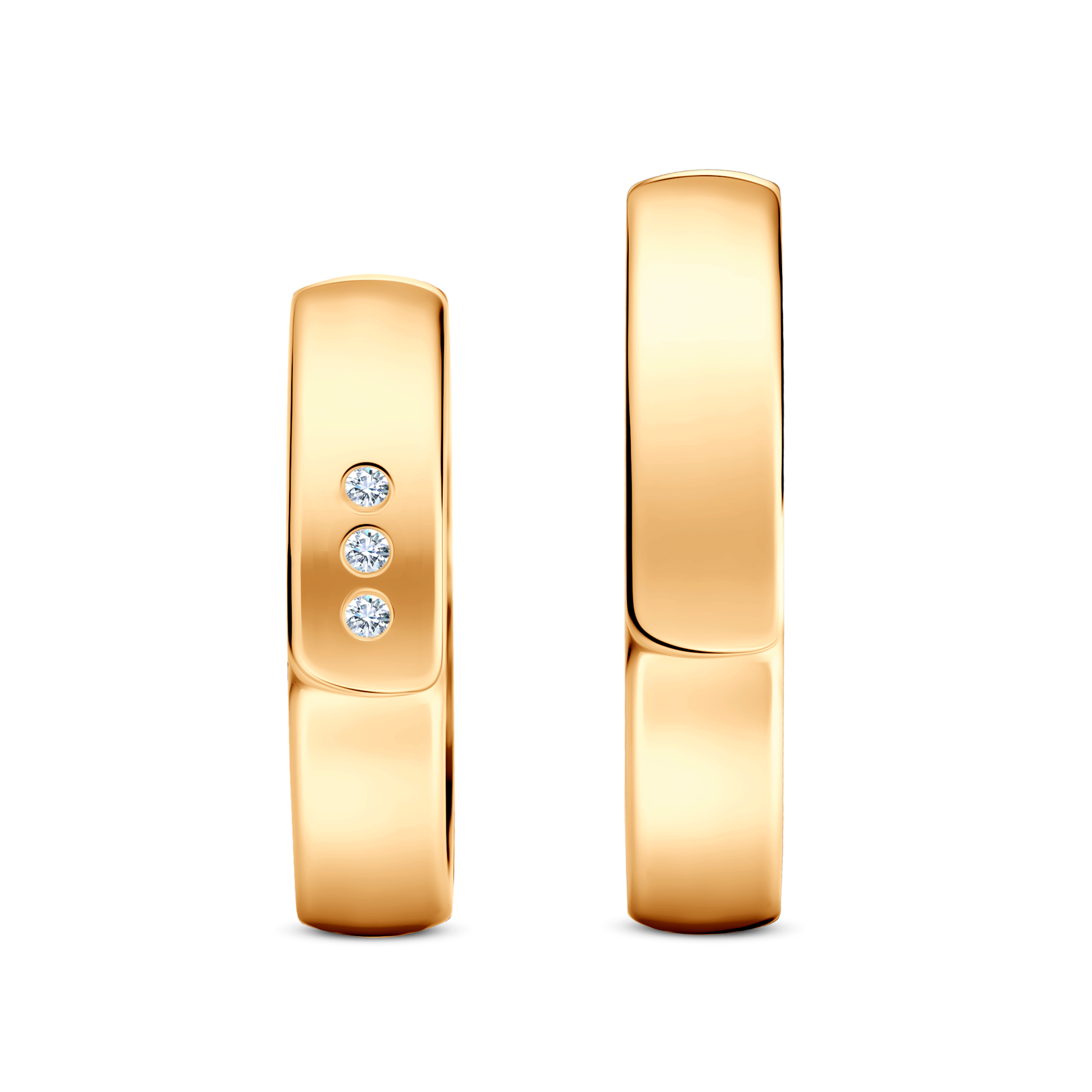 Obrączki ślubne: żółte złoto, półokrągłe, 4,5 mm