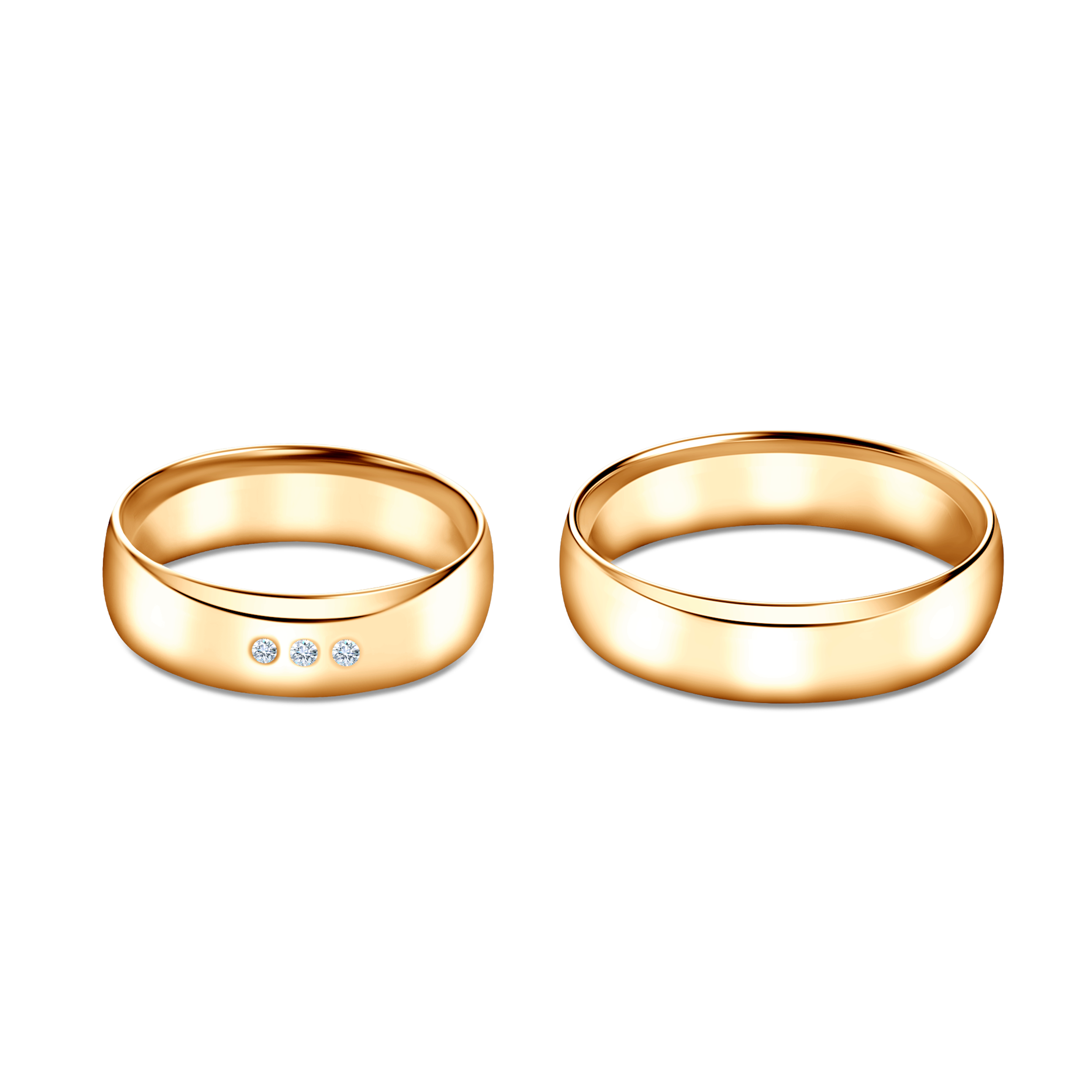 Obrączki ślubne: żółte złoto, półokrągłe, 5,5 mm