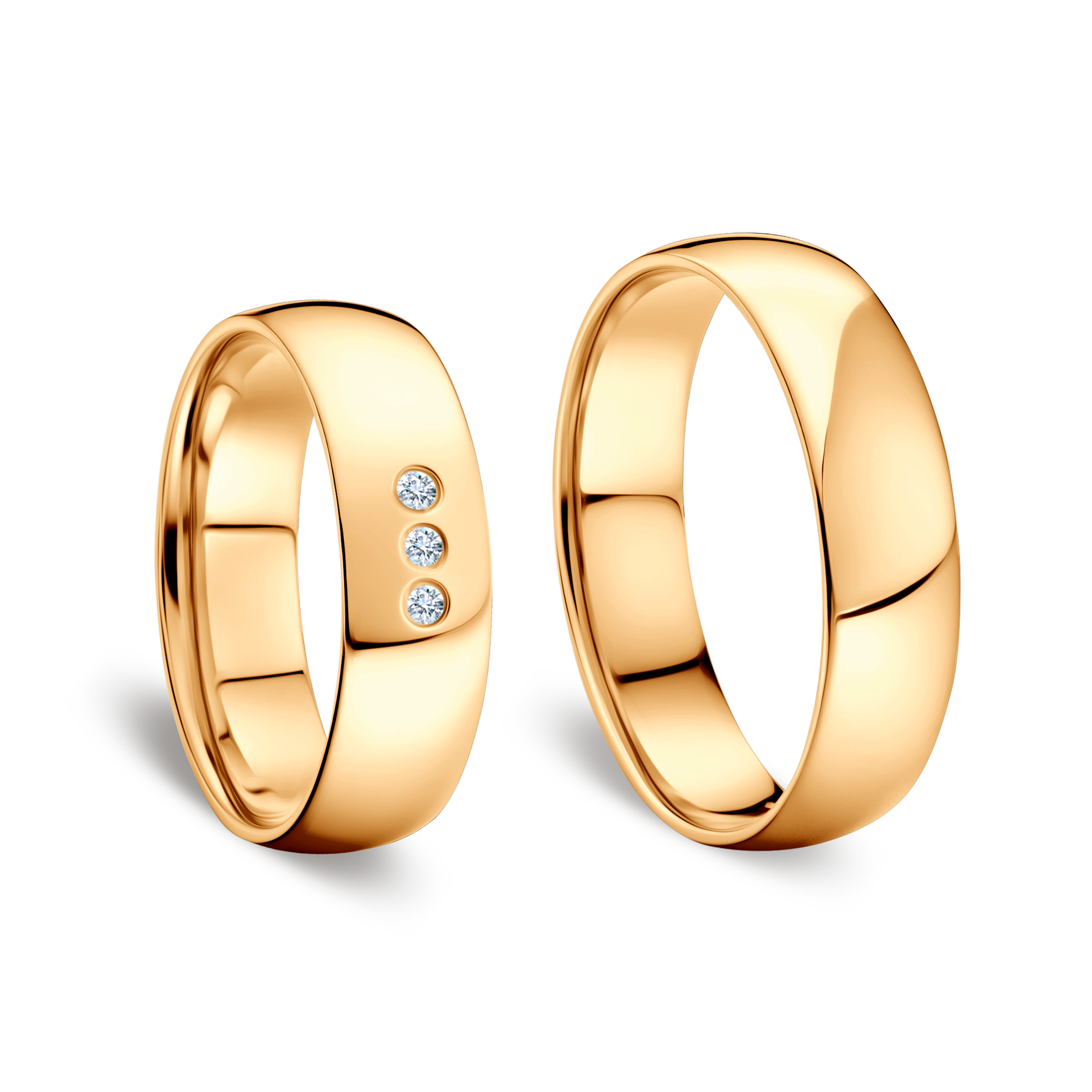 Obrączki ślubne: żółte złoto, półokrągłe, 5,5 mm