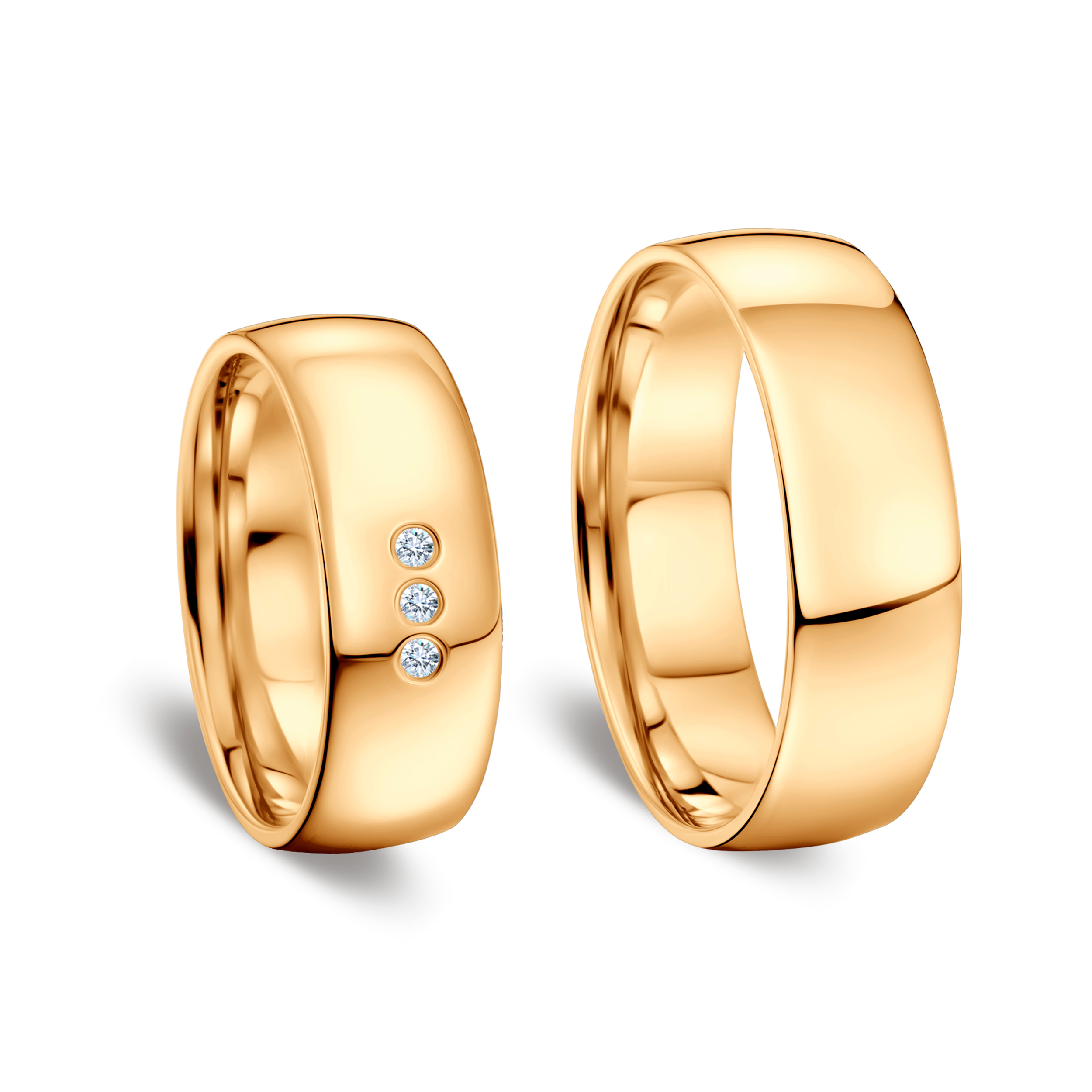 Trauringe: Gelbgold, halbrund, 6,5 mm