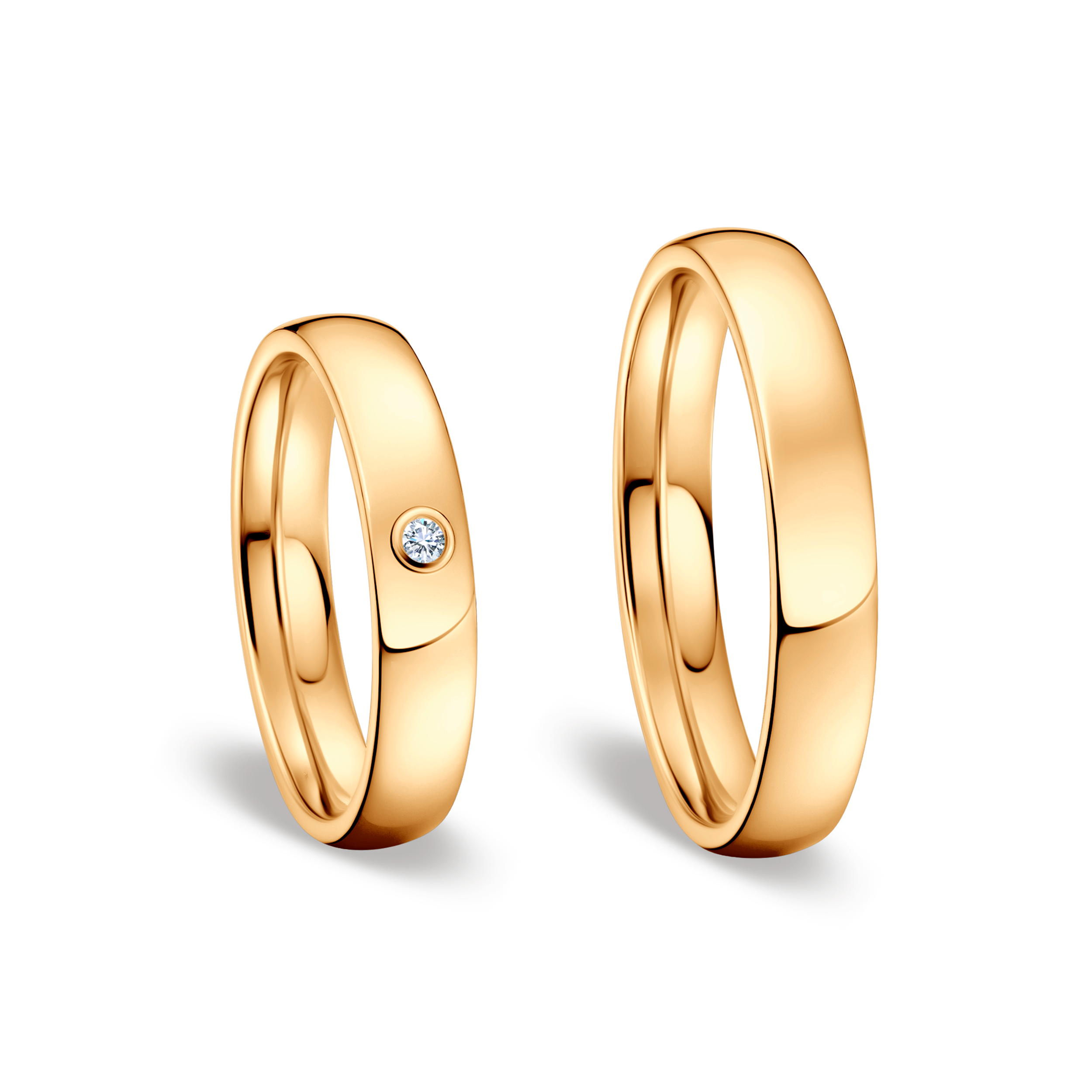 Obrączki ślubne: żółte złoto, półokrągłe, 4 mm