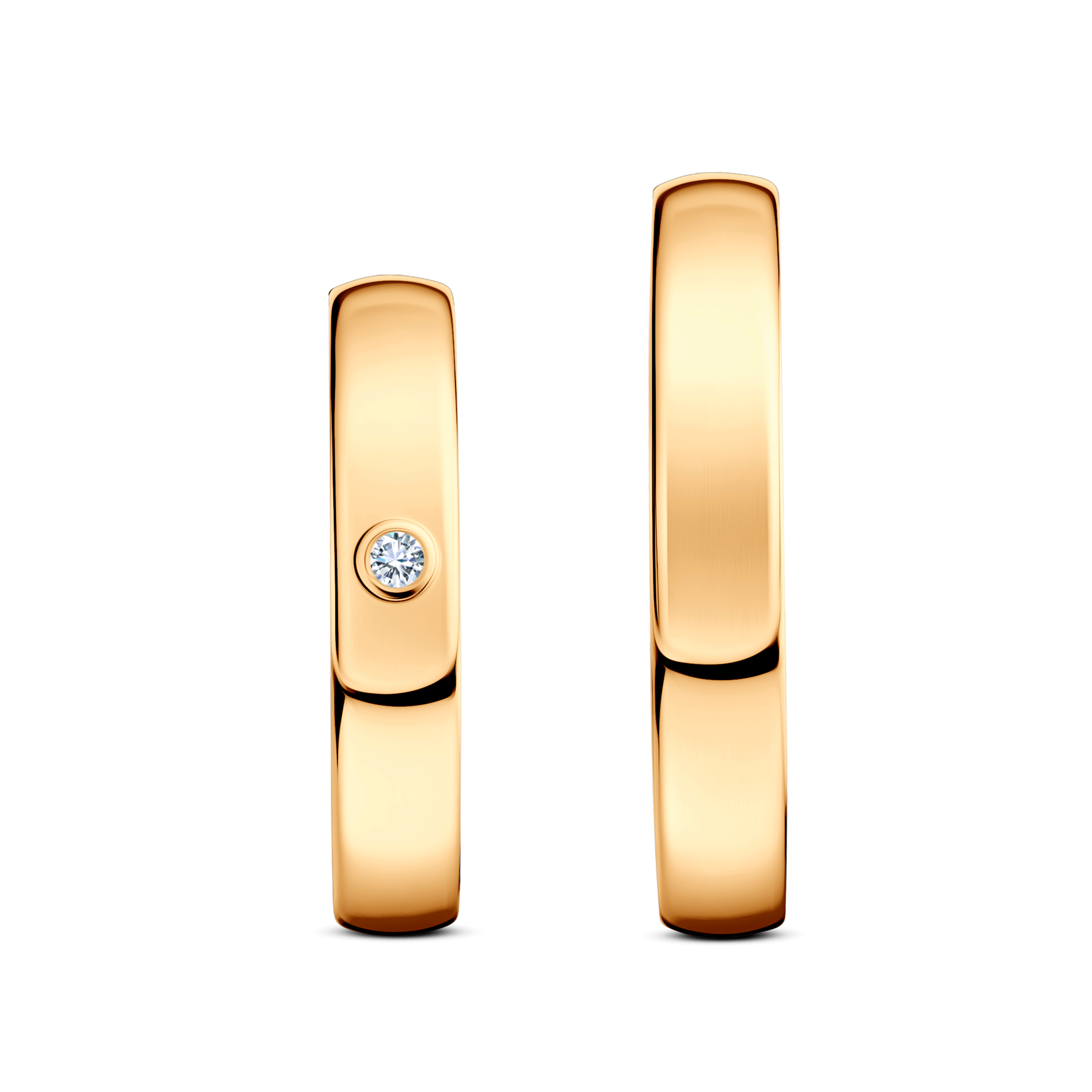 Obrączki ślubne: żółte złoto, półokrągłe, 4 mm