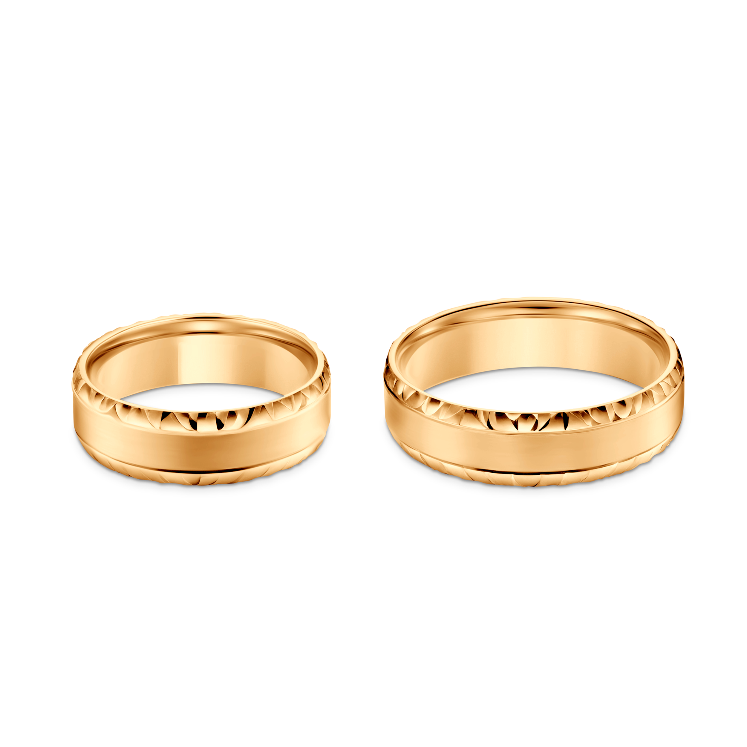 Trauringe: Gelbgold, halbrund, 6 mm