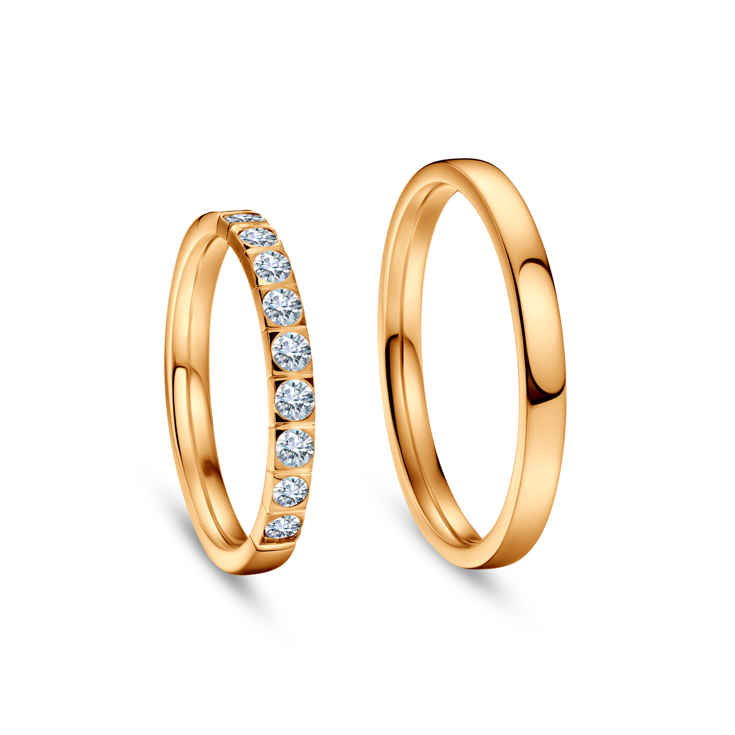 Obrączki ślubne: żółte złoto, płaskie, 2,5 mm