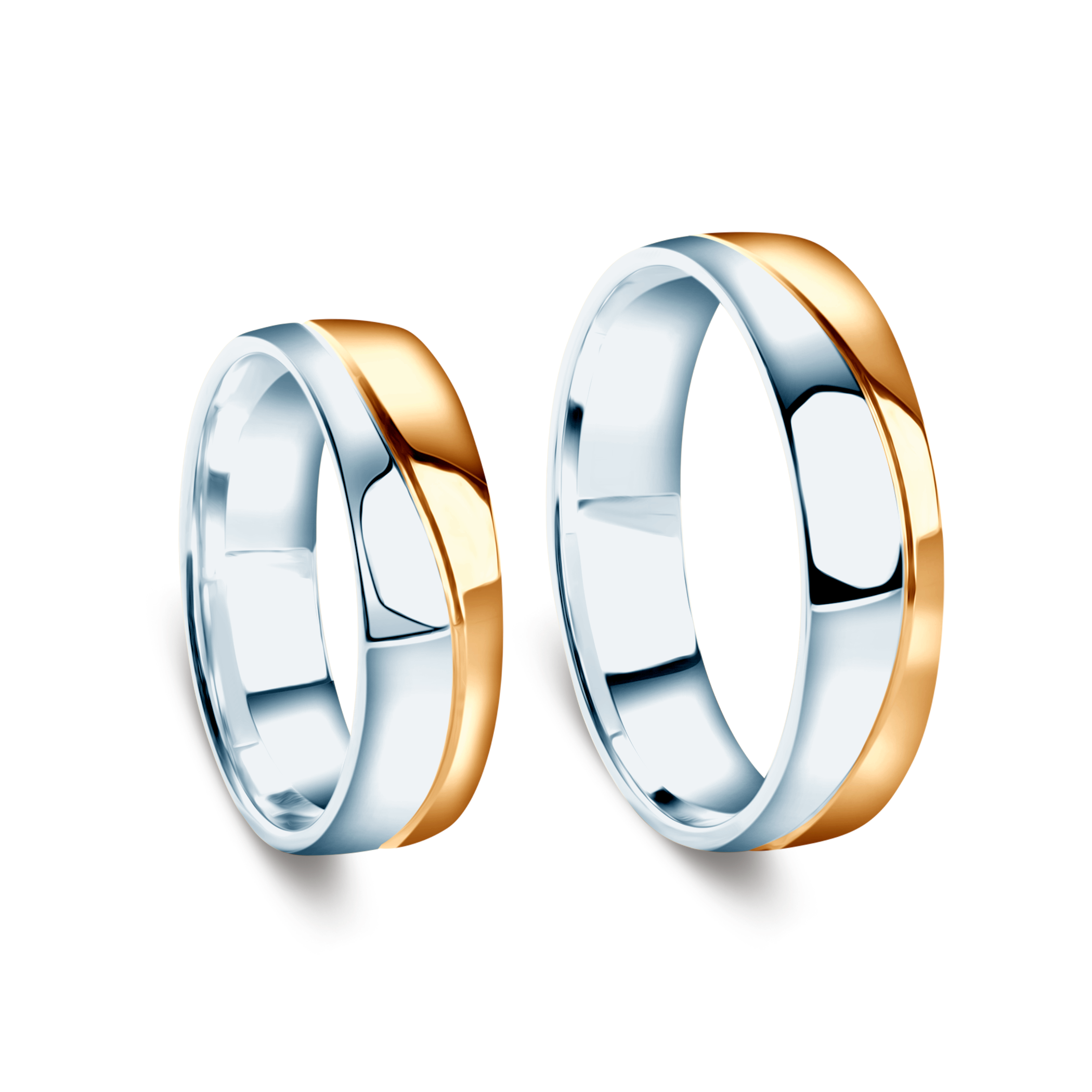 Obrączki ślubne: dwukolorowe złoto, półokrągłe, 5,5 mm - 3